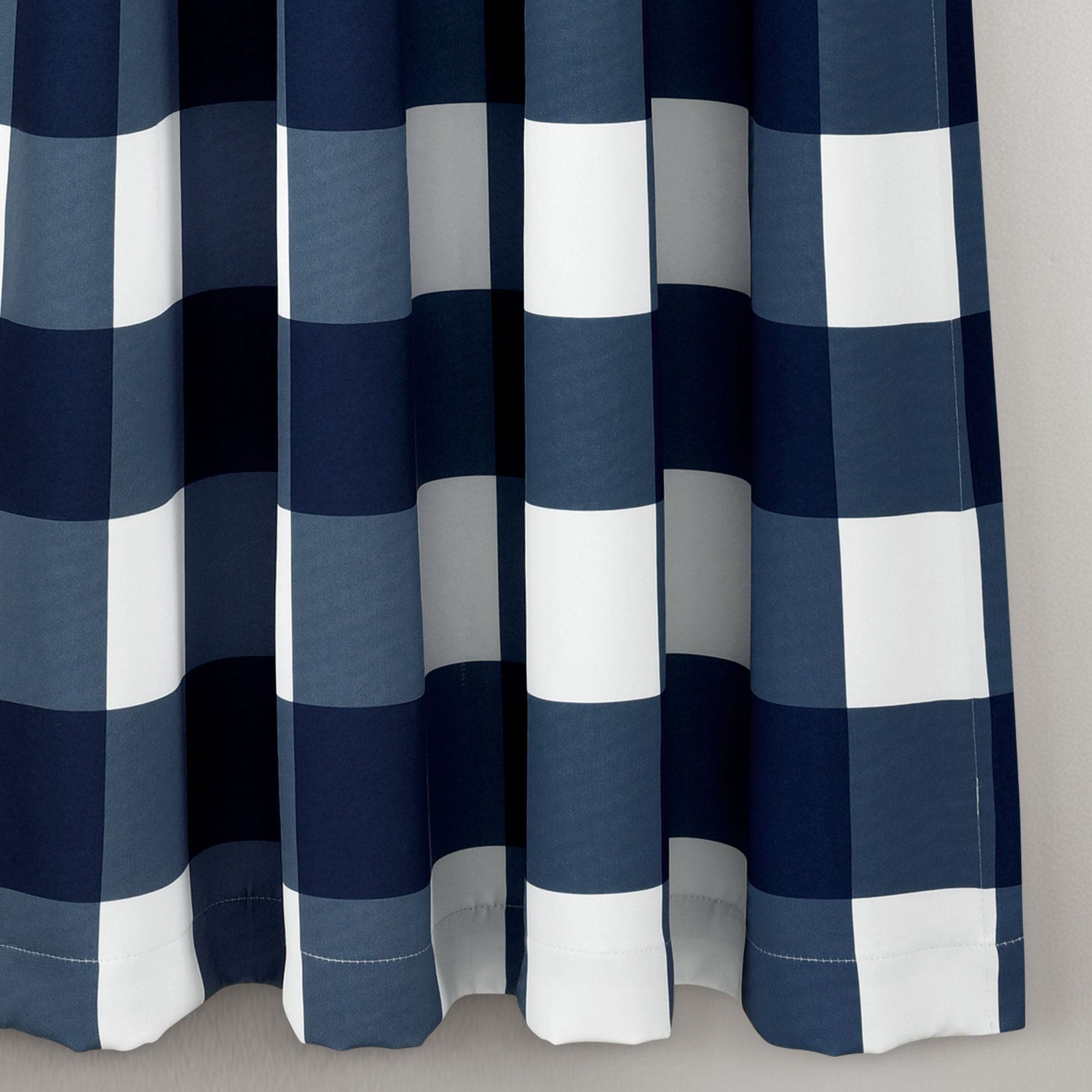 Kelly Checker Light Filtering Window Curtain Panel Set - Blackout Sheer Drapes for Living Room, Bedroom & Office - Soft Textured Fabric with Modern Checkerboard Design