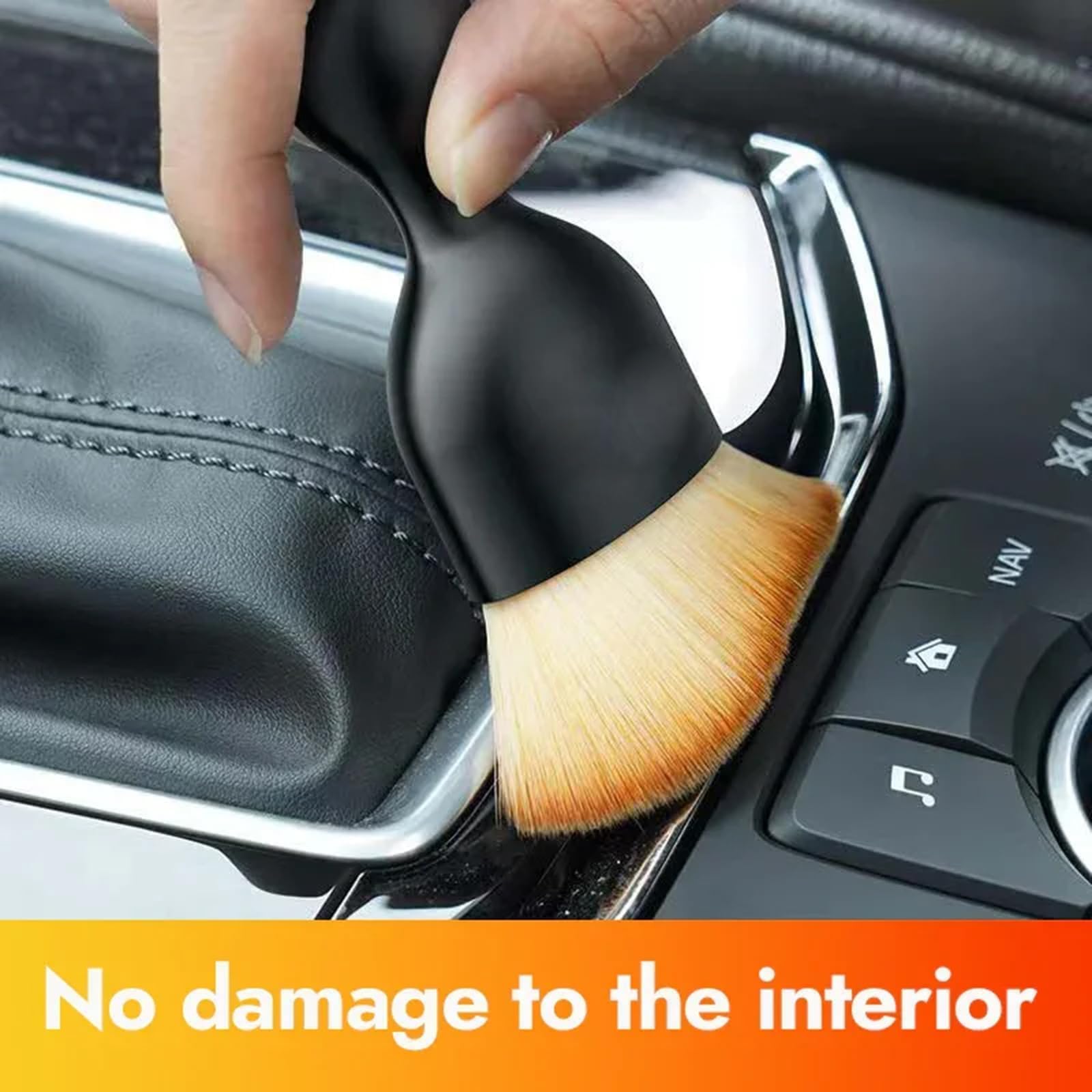 Woobrooch Car Cleaning Brush Set - 3 Pack Soft Bristle Interior Dust Sweeper & Duster for Dashboard, Seats, Vents - Perfect for Car Detailing & Home Use