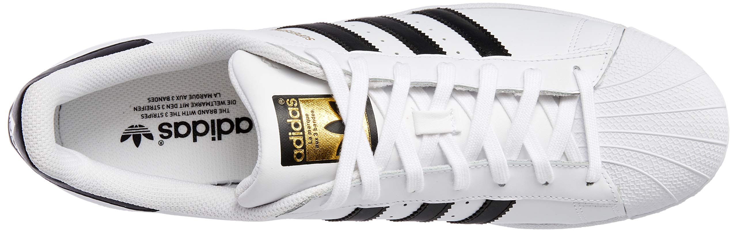 Adidas Superstar Unisex Sneakers - White/Black Basketball Shoes for Men & Women - Size 10.5 UK (45 1/3 EU) - Perfect for Casual Wear, Street Fashion & Sports Activities