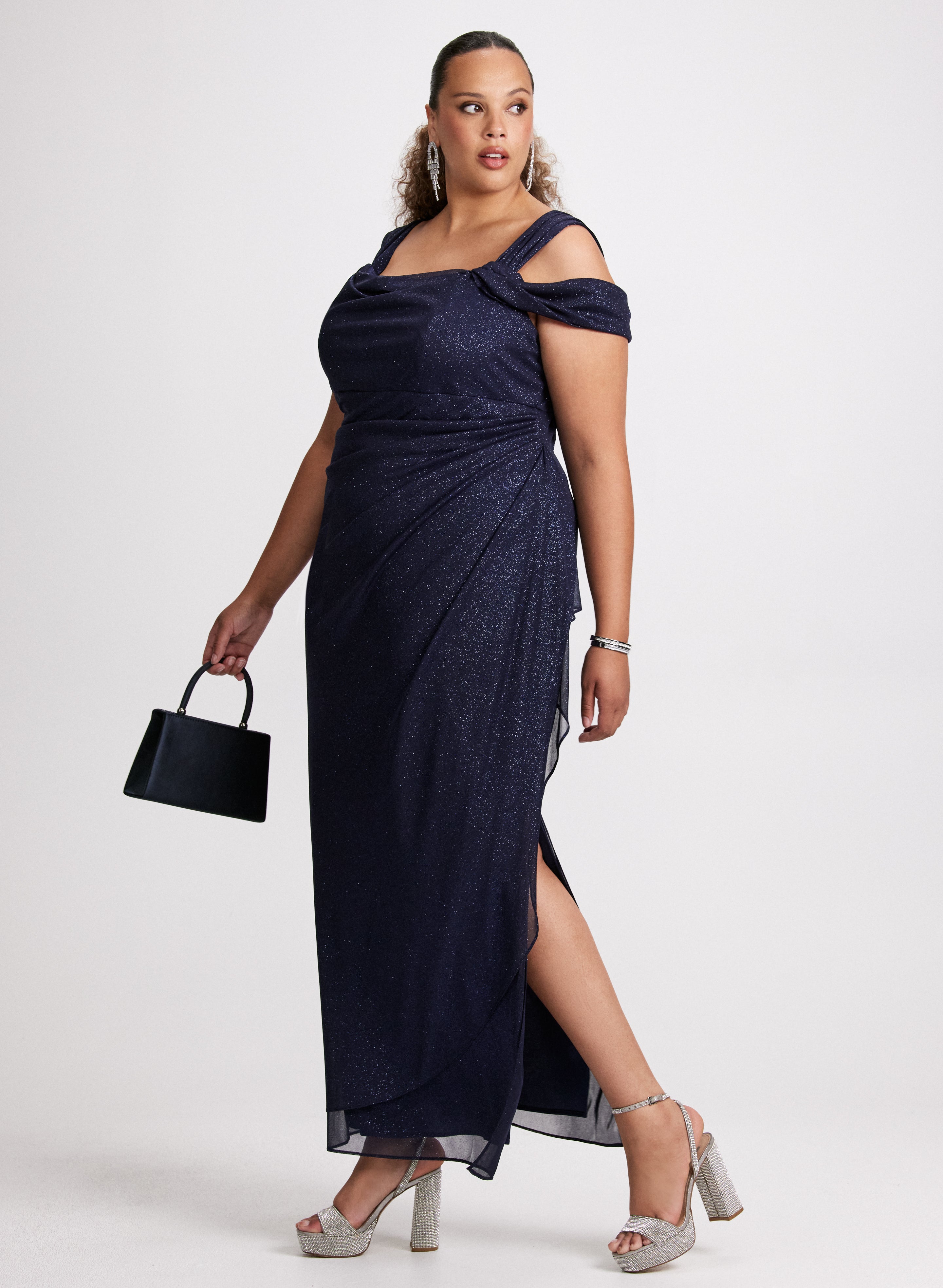 Elegant Cold Shoulder Empire Waist Dress for Women - Flattering A-Line Summer Dress for Weddings, Parties & Date Nights