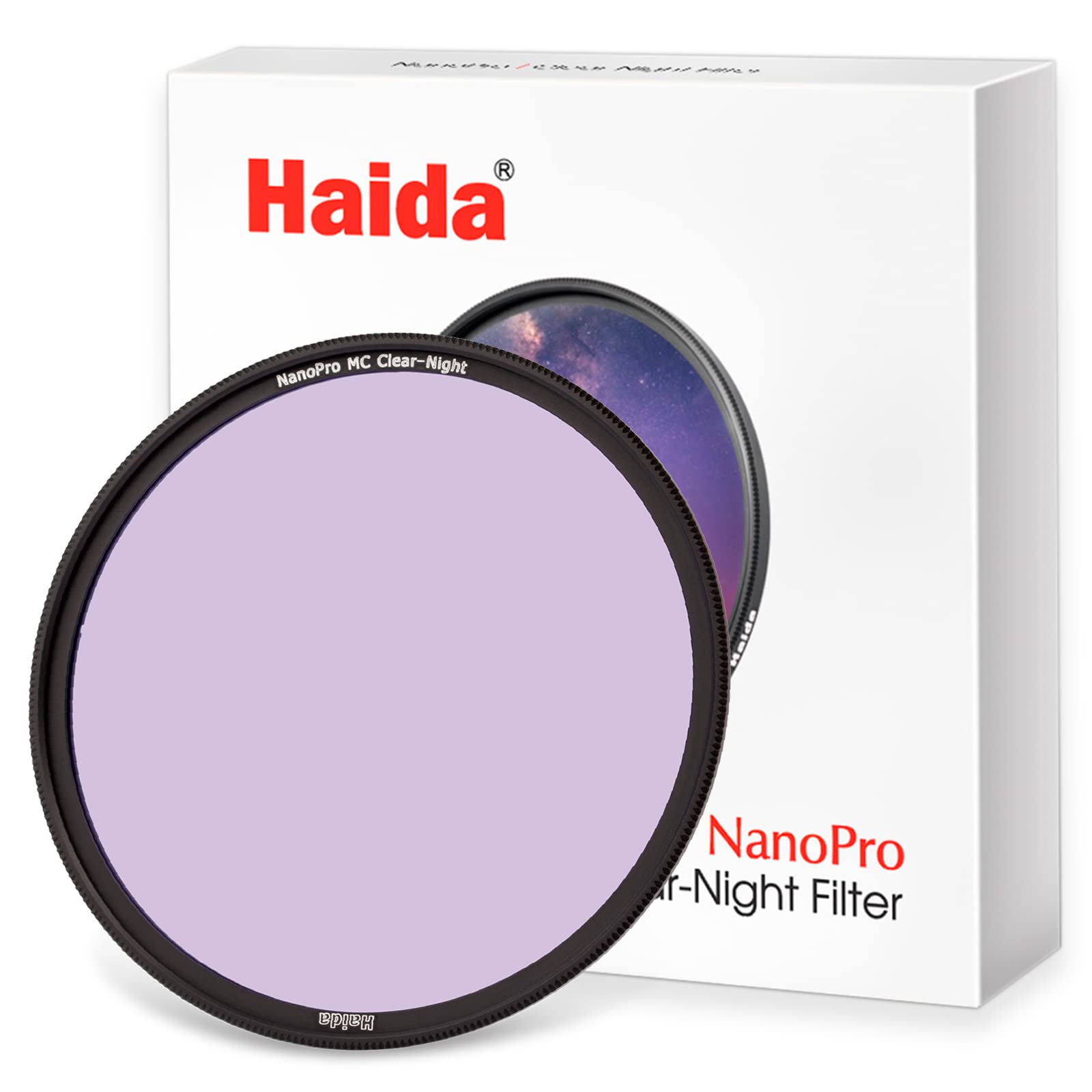 Haida Clear-Night NanoPro 82mm Light Pollution Filter - Optical Glass for Enhanced Night Sky Visibility & Artificial Light Reduction | Perfect for Astrophotography, Stargazing & Nighttime Photography