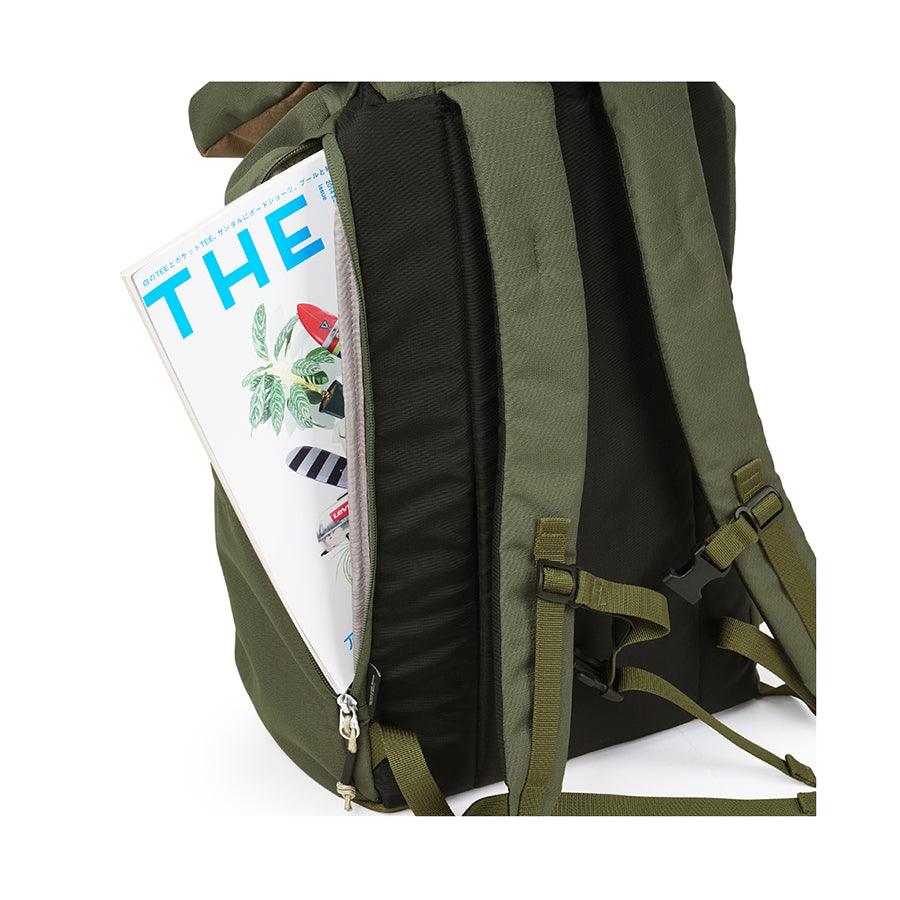 HELLOLULU Gio Utility Flap Backpack - Olive Drab Military Style Laptop Backpack for School, Work & Travel - Durable Water-Resistant Daypack for Men & Women