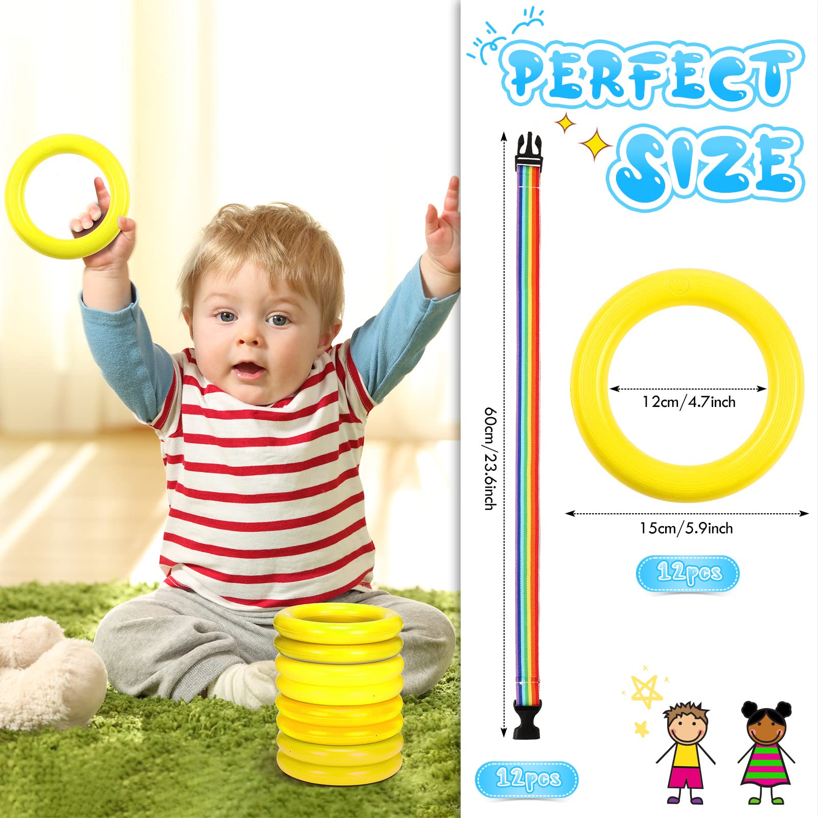 Toddler Walking Rope 12-Pack - Safety Preschool Rope for Daycare & Kindergarten - Outdoor Play & Field Trips