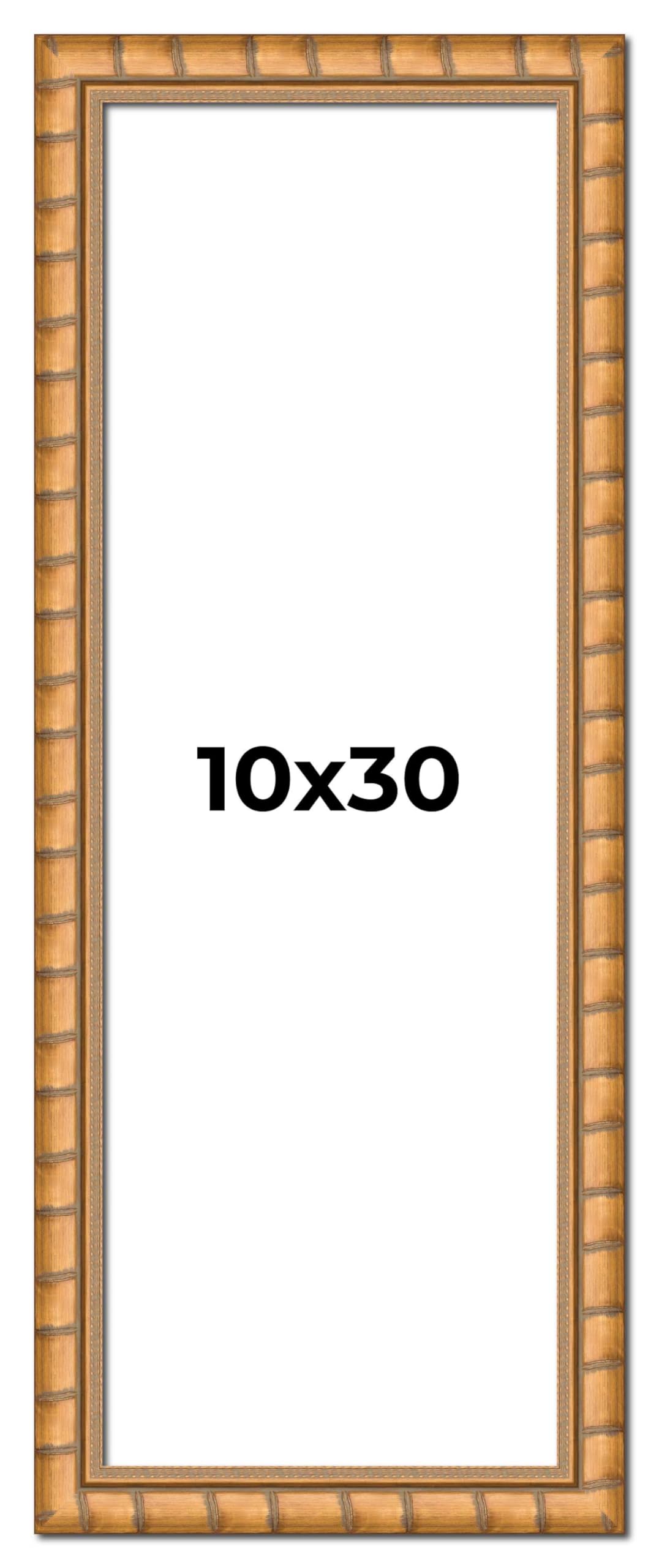 10x30 Inch Gold Real Wood Picture Frame - 1.5