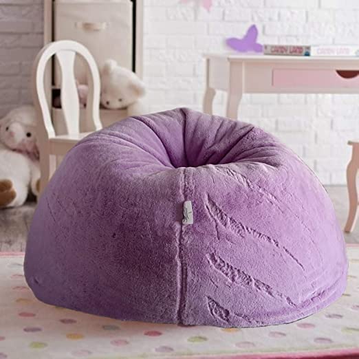 Premium Furry Bean Bag Chair Cover - Rainbow Fur Design, XXXL Size (Bean Bag Not Included) | Soft & Luxurious for Kids' Room, Living Room, or Dorm Decor