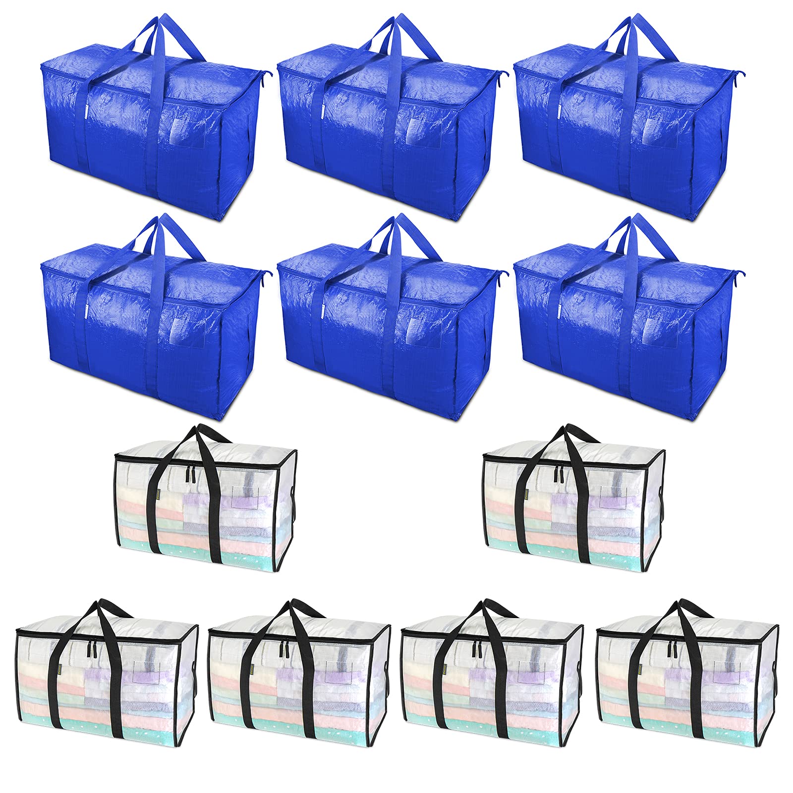 6 Pack Extra Large Moving Bags with Handles - Heavy Duty Storage Bags for Moving, Packing & Storage - Perfect for Home, Office & Travel Organization