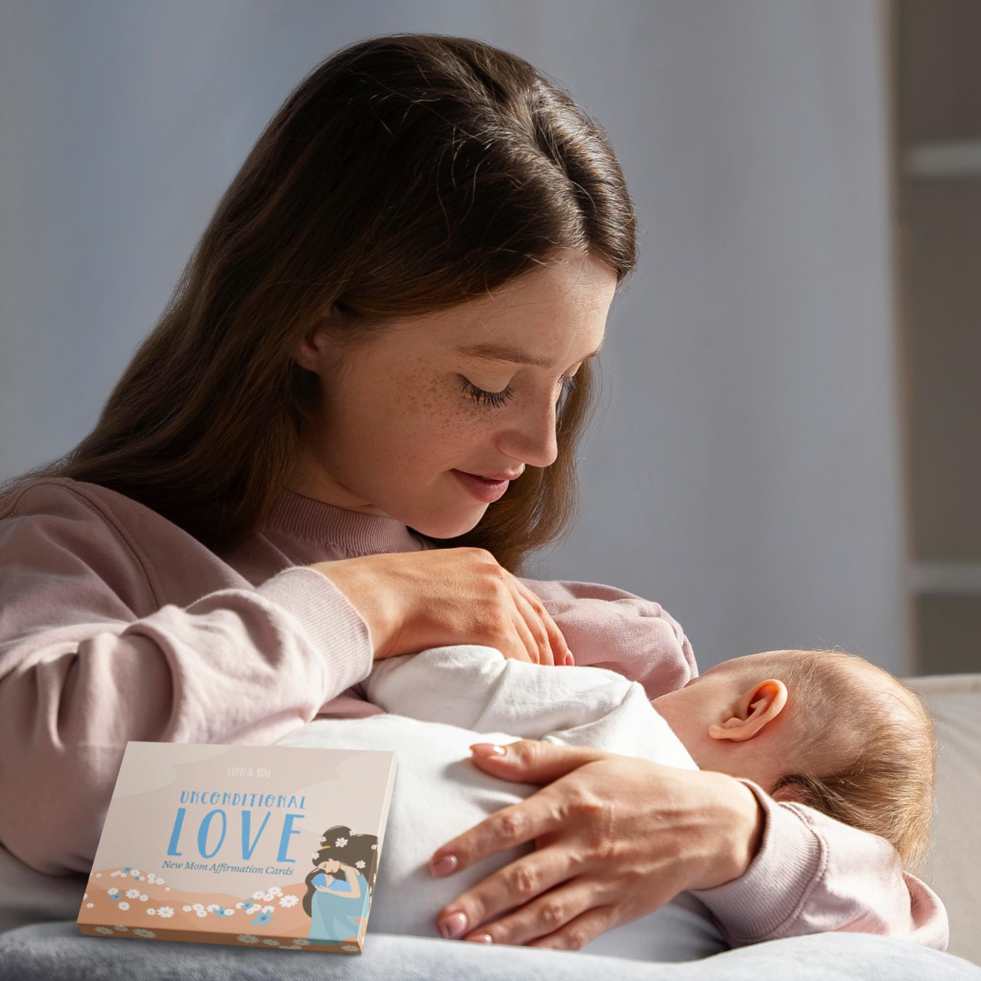 Lulu & You New Mom Affirmation Cards - 25 Empowering Postpartum Affirmations for New Mothers, Thoughtful Gift Set for New Moms & First-Time Mamas - Perfect for Baby Showers, Self-Care Routines & Postpartum Recovery