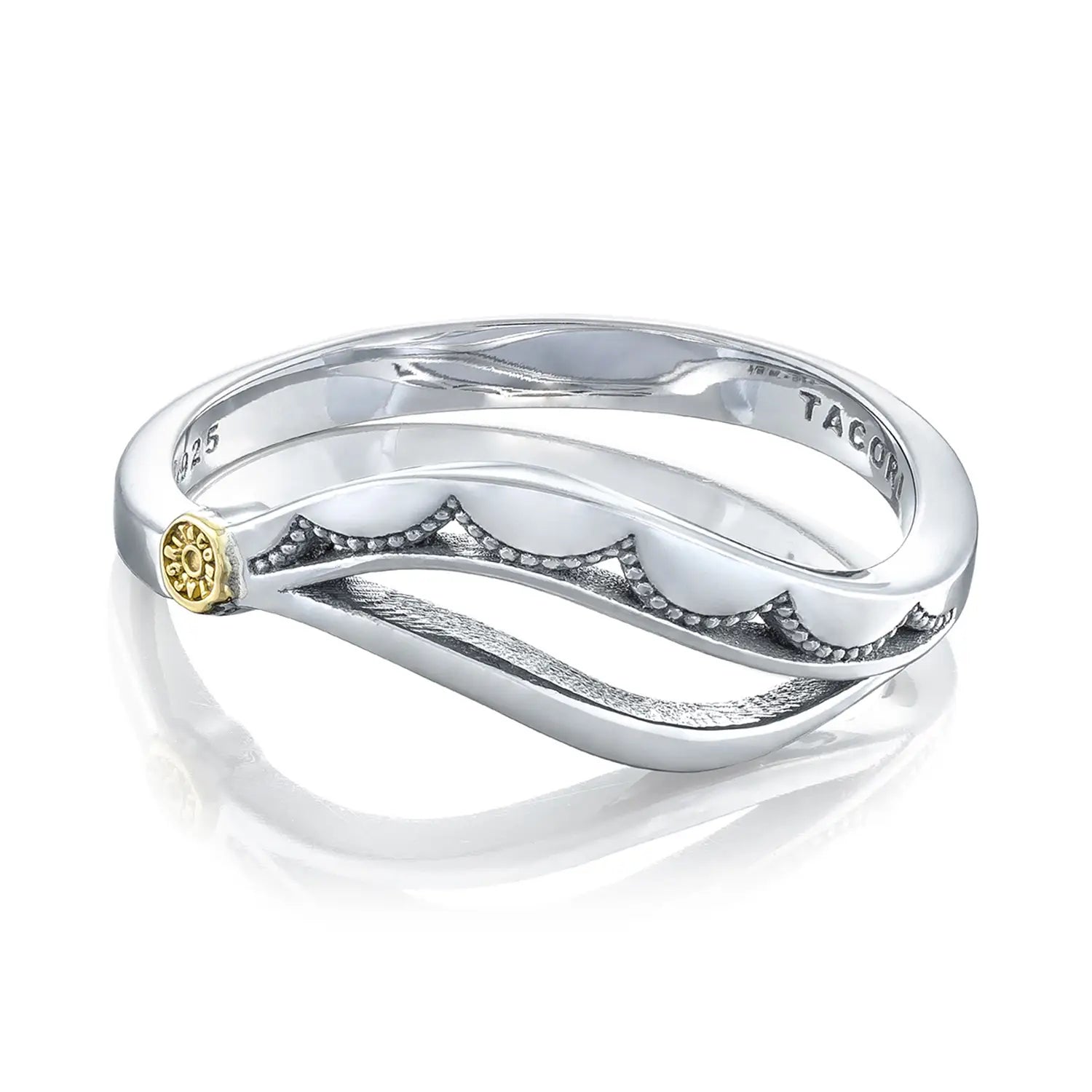 Tacori Crescent Cove Petite Wavelet Silver Ring for Women | Elegant Sterling Silver Jewelry | Perfect for Weddings, Anniversaries & Special Occasions