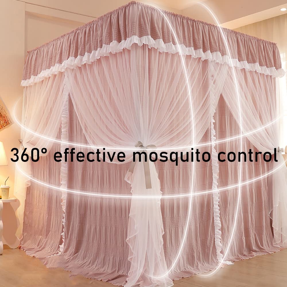 Mosquito Net Bed Canopy for Bedroom - Universal Dustproof Bed Curtain for Boys & Girls - All-Season Protection from Insects & Dust - Perfect for Kids' Rooms, Dormitories & Outdoor Camping