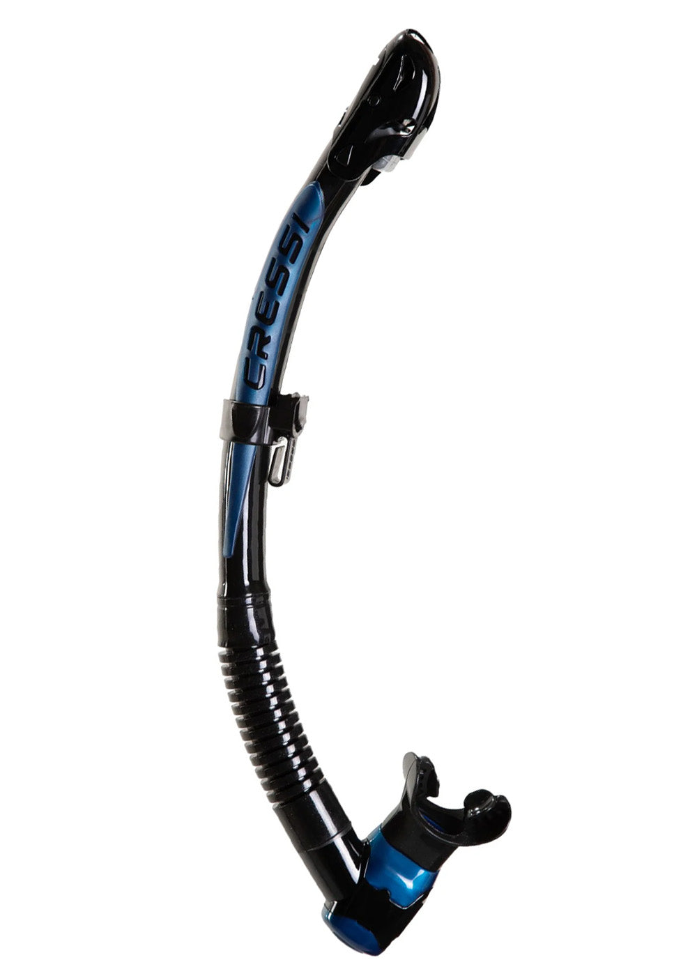 Cressi Itaca Ultra Dry Snorkel - Black/Blue Snorkeling Gear for Adults - Perfect for Scuba Diving, Swimming & Beach Vacations
