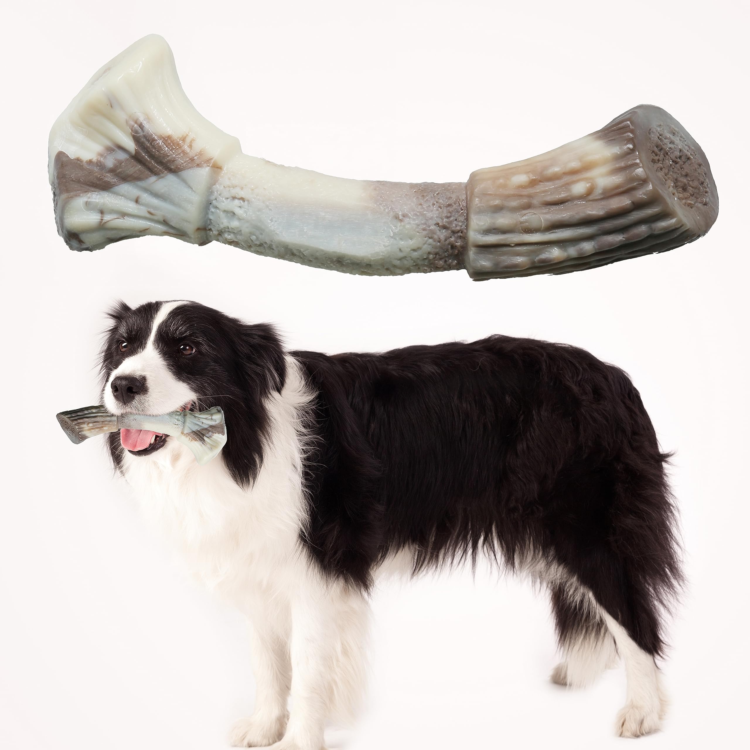 Durable Nylon Dog Chew Toys for Aggressive Chewers - Long-Lasting Puppy Teething Bone for Large Breed Dogs, Tough Antler-Shaped Chew Toy for Strong Jaws | Perfect for Training, Anxiety Relief & Dental Health