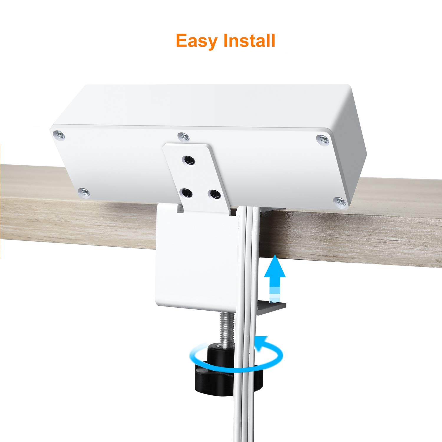 3 Outlet Desk Clamp Power Strip with USB - 10FT White for Home Office