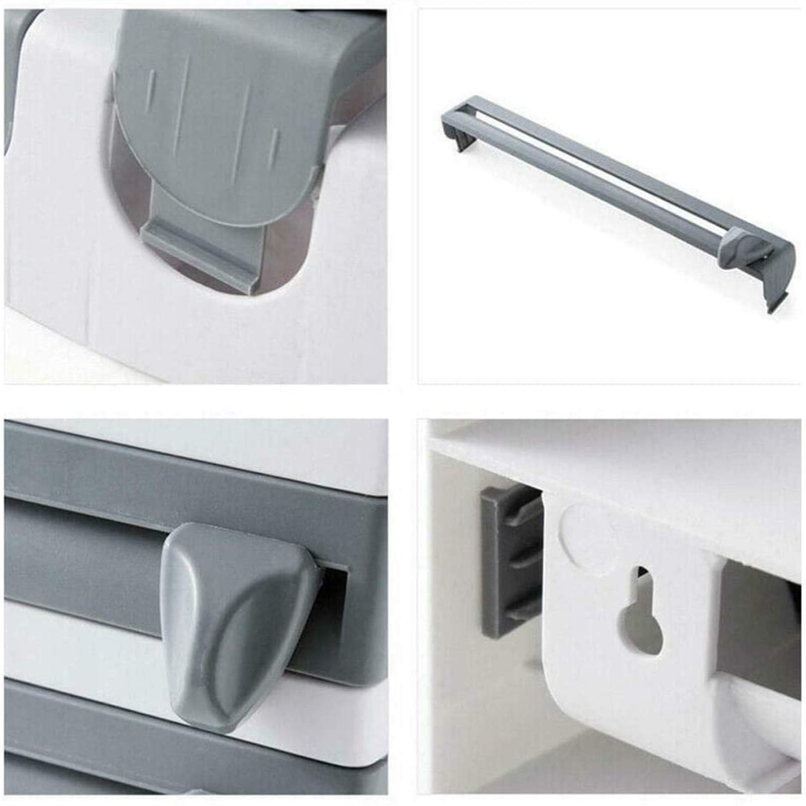 4-in-1 Wall Mounted Kitchen Roll Holder Dispenser - Space Saving Shelf for Cling Film, Tin Foil & Paper Towel Storage with Built-in Cutting Tool | Perfect for Small Kitchens, RVs & Apartments