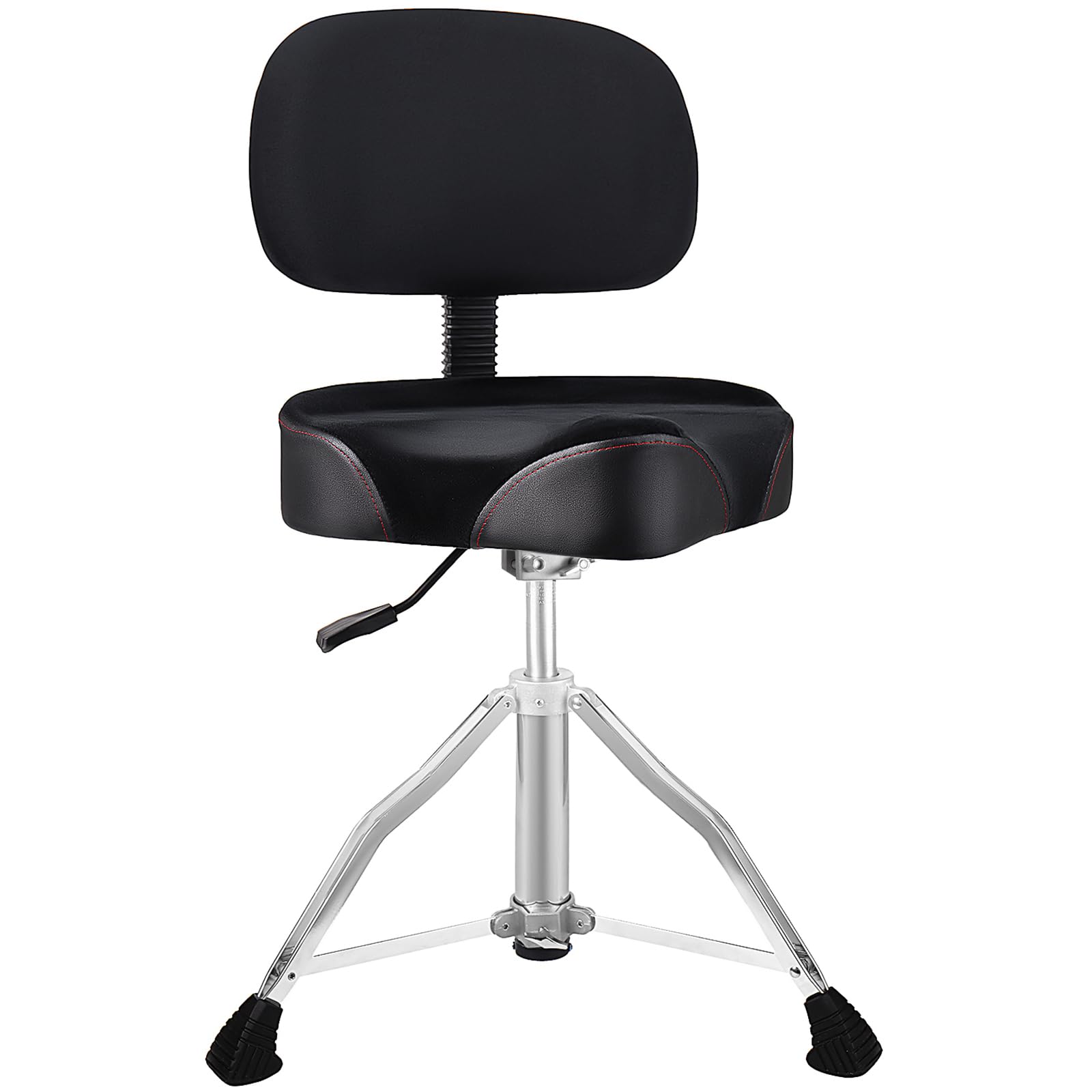**Adjustable Hydraulic Drum Throne with Memory Foam & Removable Backrest – Portable Motorcycle-Style Drum Stool for Adults – Perfect for Drummers, Musicians & Live Performances (Black Velvet)**    *Use Cases: Ideal for drum practice, live performances, studio sessions, and comfortable seating during long rehearsals.*