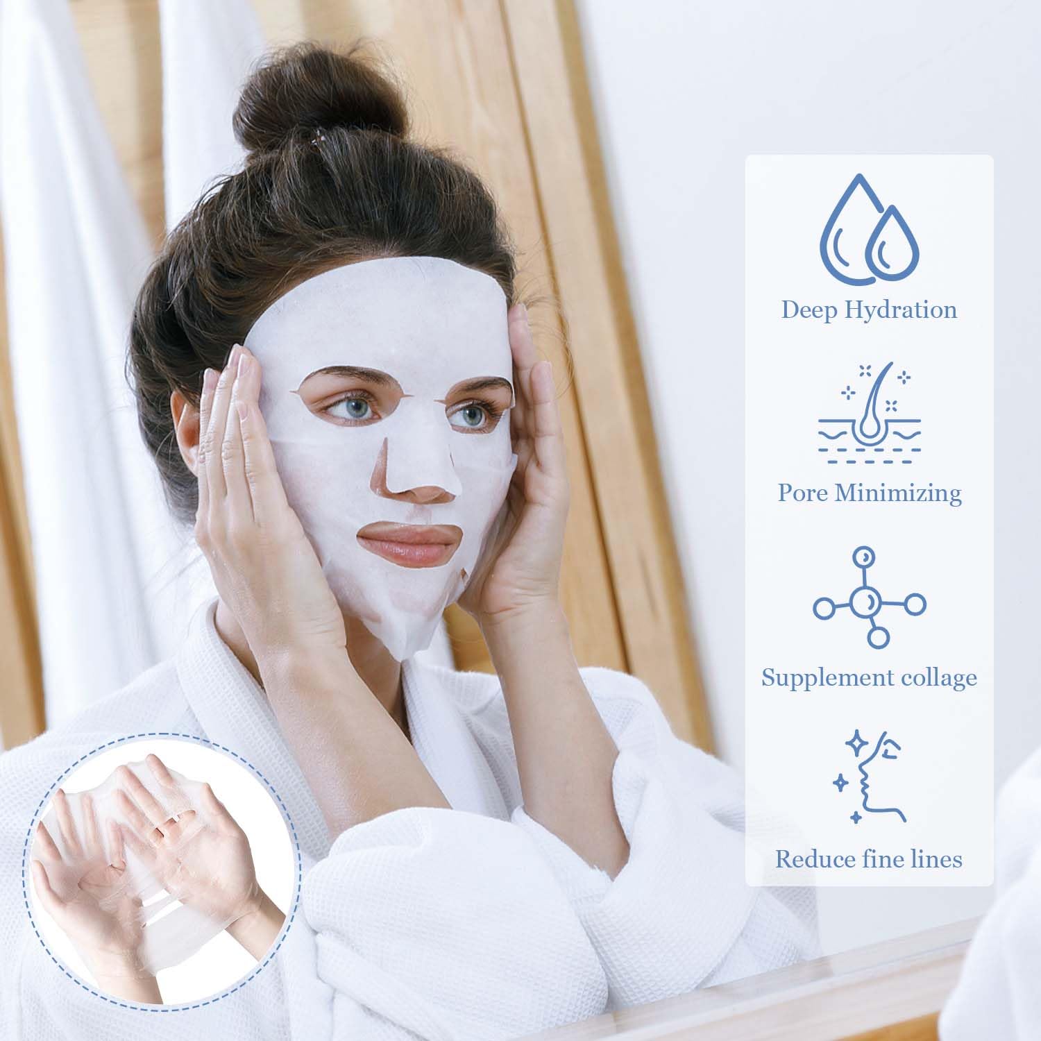 **Collagen Face Mask - Anti Wrinkle & Deep Hydrating Overnight Hydrogel Mask for Firming & Lifting - Skin Elasticity Improvement (4Pcs) - Perfect for Night Skincare Routine & Anti-Aging Treatment**