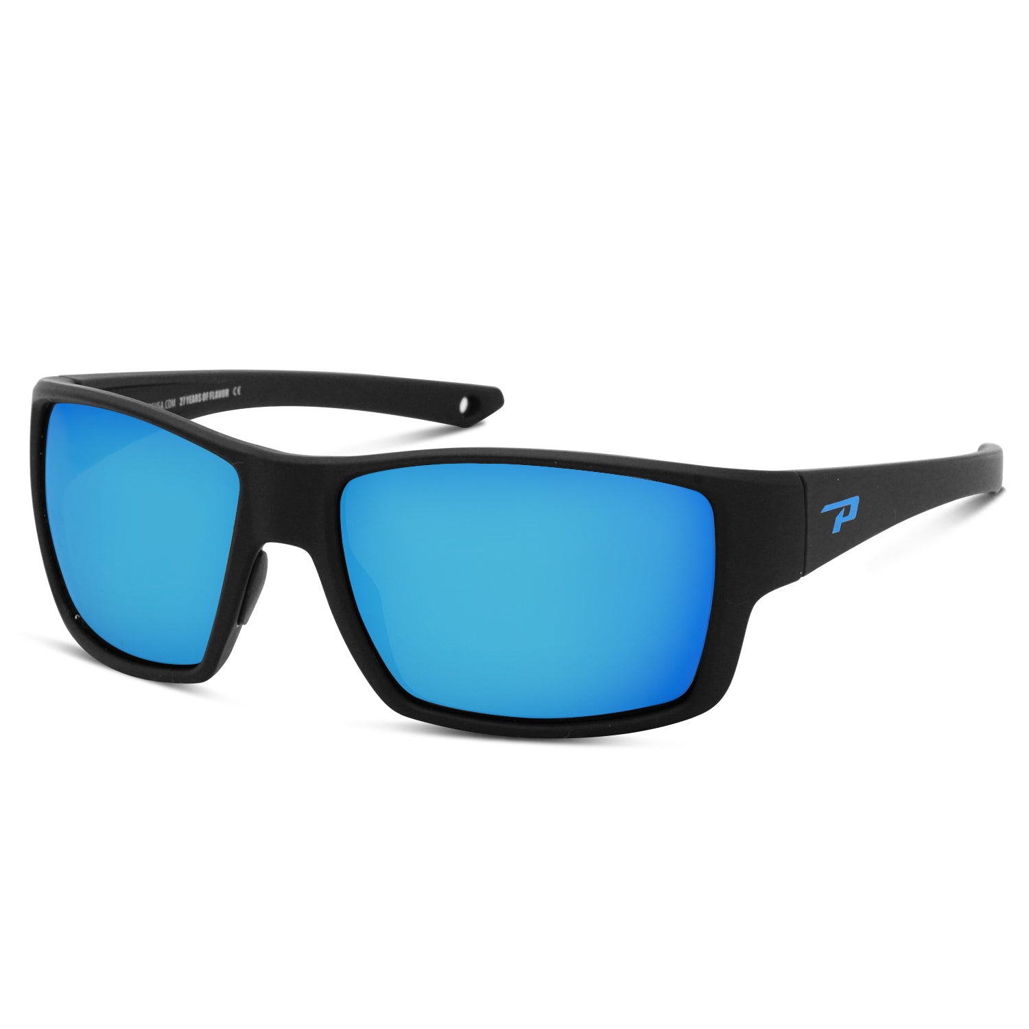 Mate Black Blue Diamond Mirror Polarized