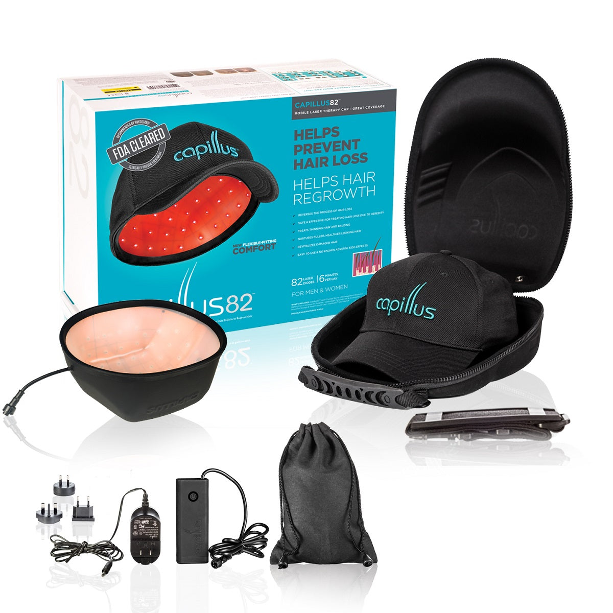 Capillus 82 Laser Hair Growth Cap for Men & Women - FDA Cleared Hair Loss Treatment for Thinning Hair - At-Home Laser Therapy for Hair Regrowth & Scalp Health - Perfect for Daily Use at Home or Salon