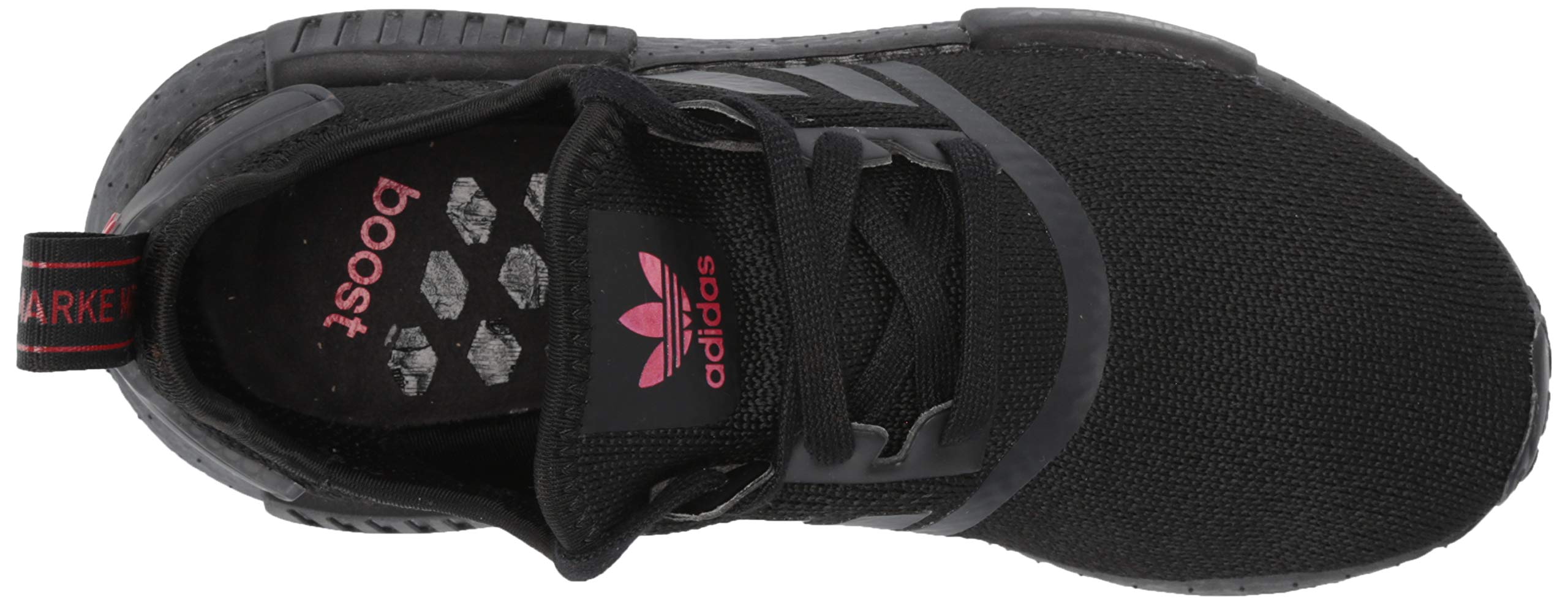 adidas Originals Women's NMD_R1 Sneakers - Black/Black/Scarlet | Size 8.5 US | Running Shoes for Women, Gym Workout & Casual Wear