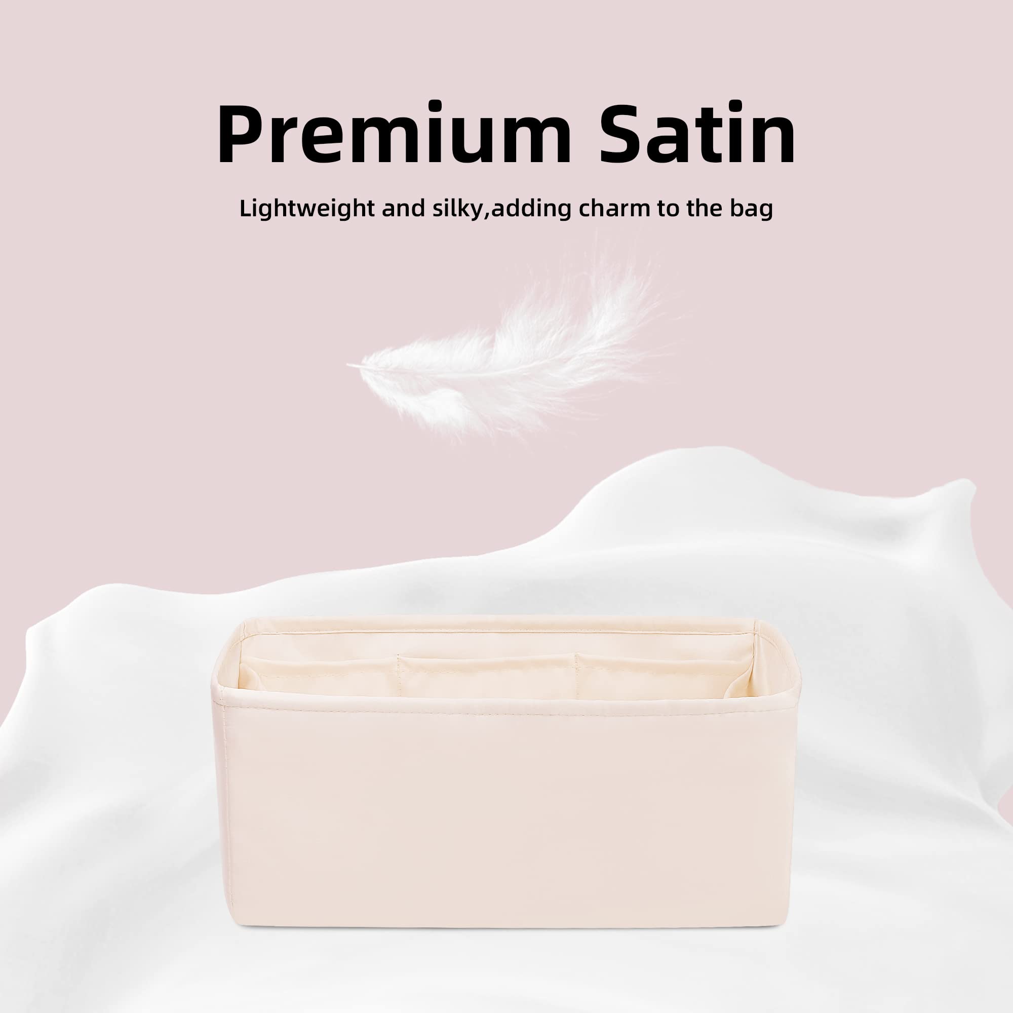 Luxury DGAZ Silky Purse Organizer Insert - Premium Handbag & Tote Organizer for Hermes Garden Party 30/36 Bags (Craie, GP30) | Perfect for Work, Travel & Everyday Use
