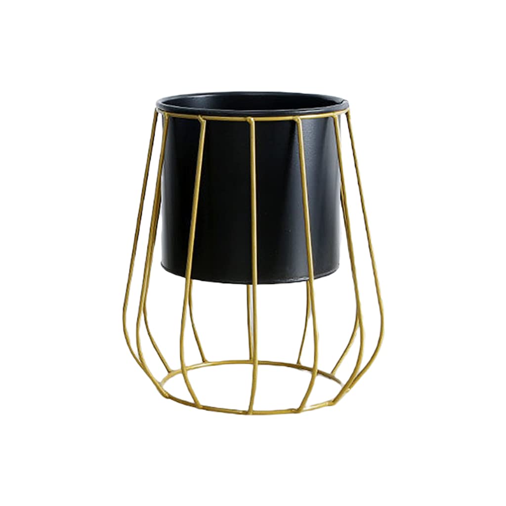 QUQUTWO Nordic Style Geometric Hollow Iron Succulent Planter - Modern Black Flower Pot for Cactus, Bonsai & Indoor Plants | Perfect for Home Decor, Office Desk & Garden Arrangements