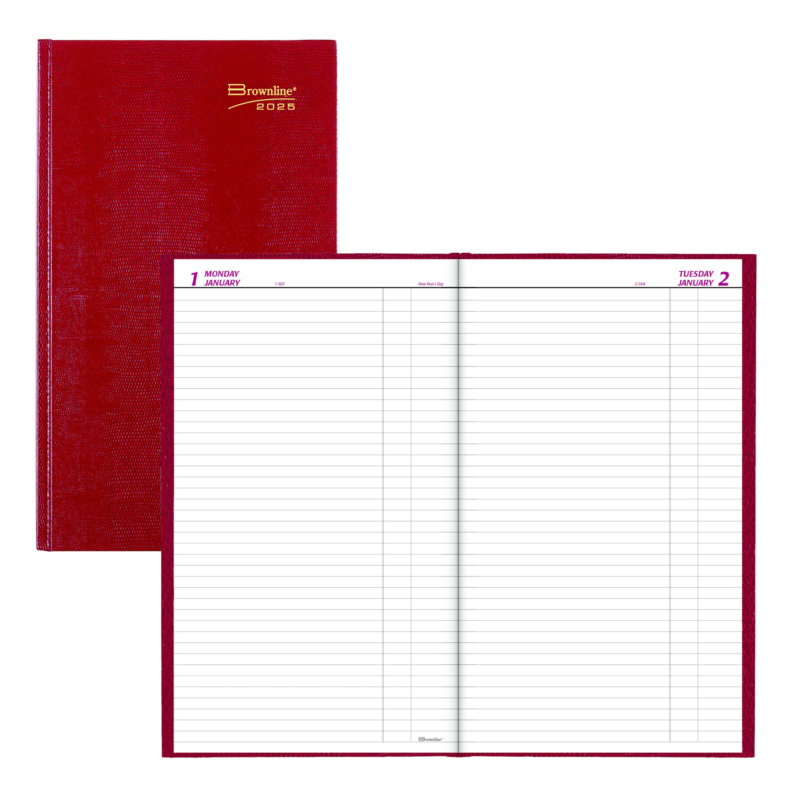 Brownline® 2025 Daily Planner - 12 Month Undated Calendar (January-December) - 13.375