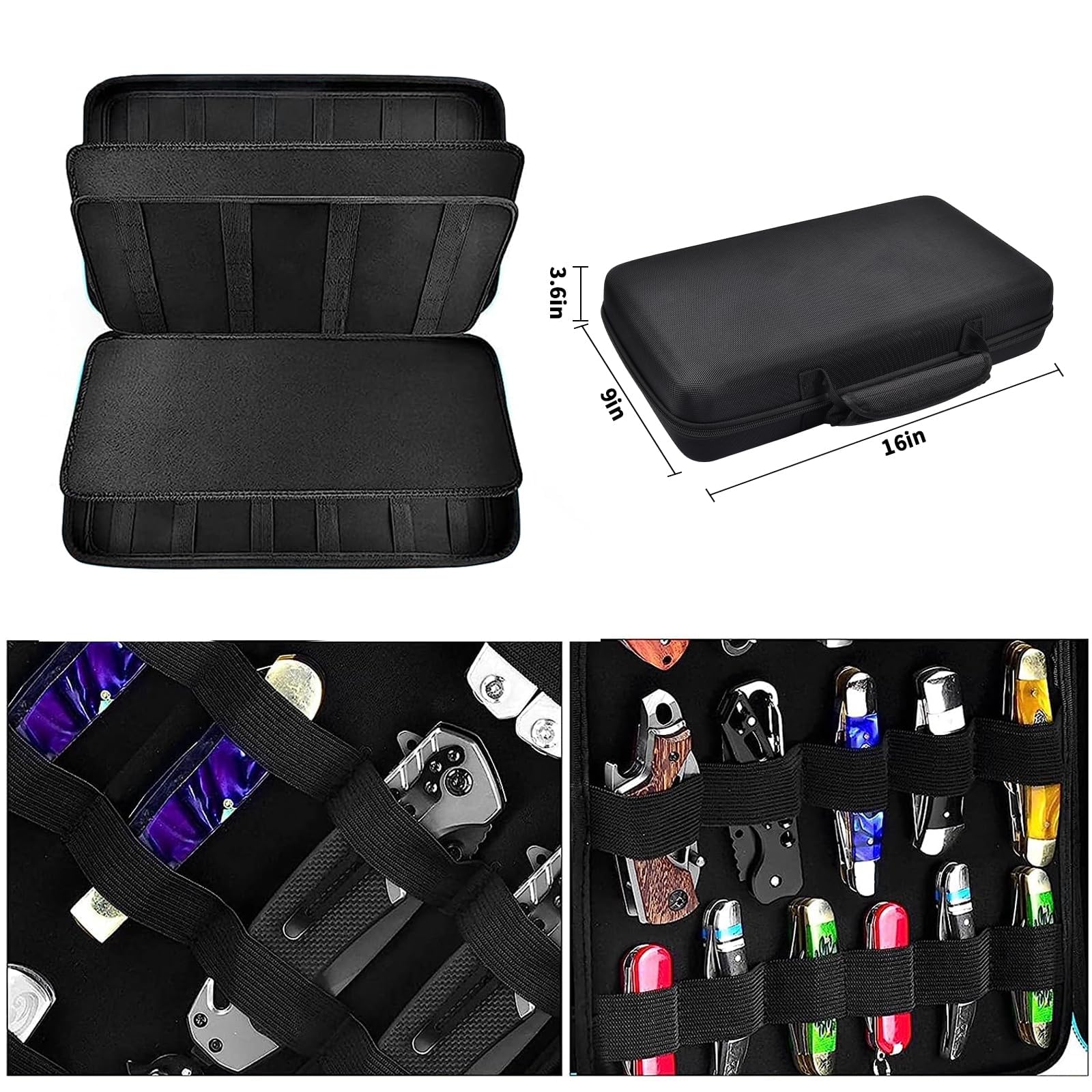 66+ Pocket Knives Display Case - Folding Knife Holder & Butterfly Knives Storage Organizer | Tactical Knife Roll Collection Pouch for EDC, Survival & Outdoor Use | Perfect for Collectors, Camping & Everyday Carry