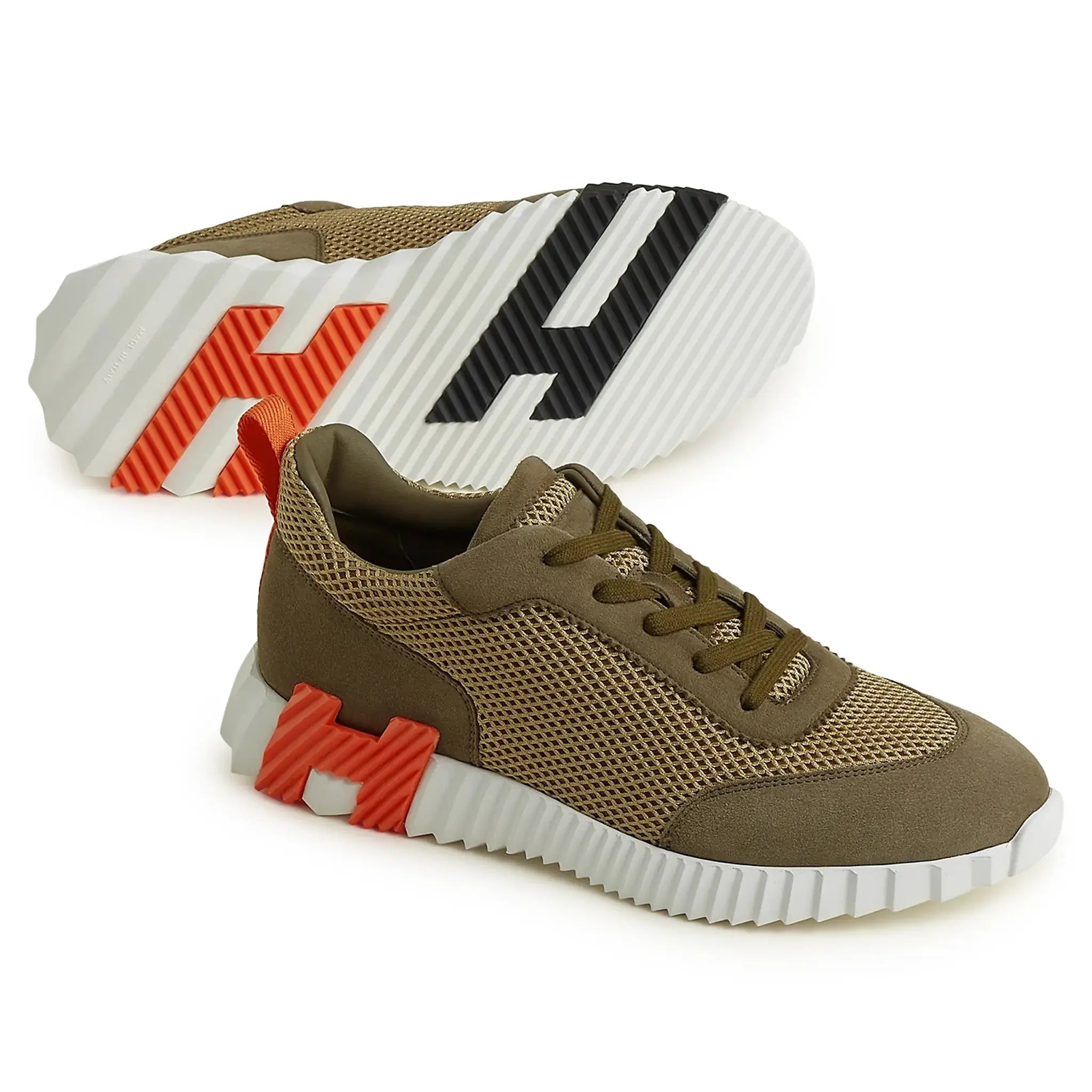 Hermès Paris Bouncing Sneakers for Men - Green Luxury Casual Shoes | Perfect for Streetwear, Office & Everyday Fashion