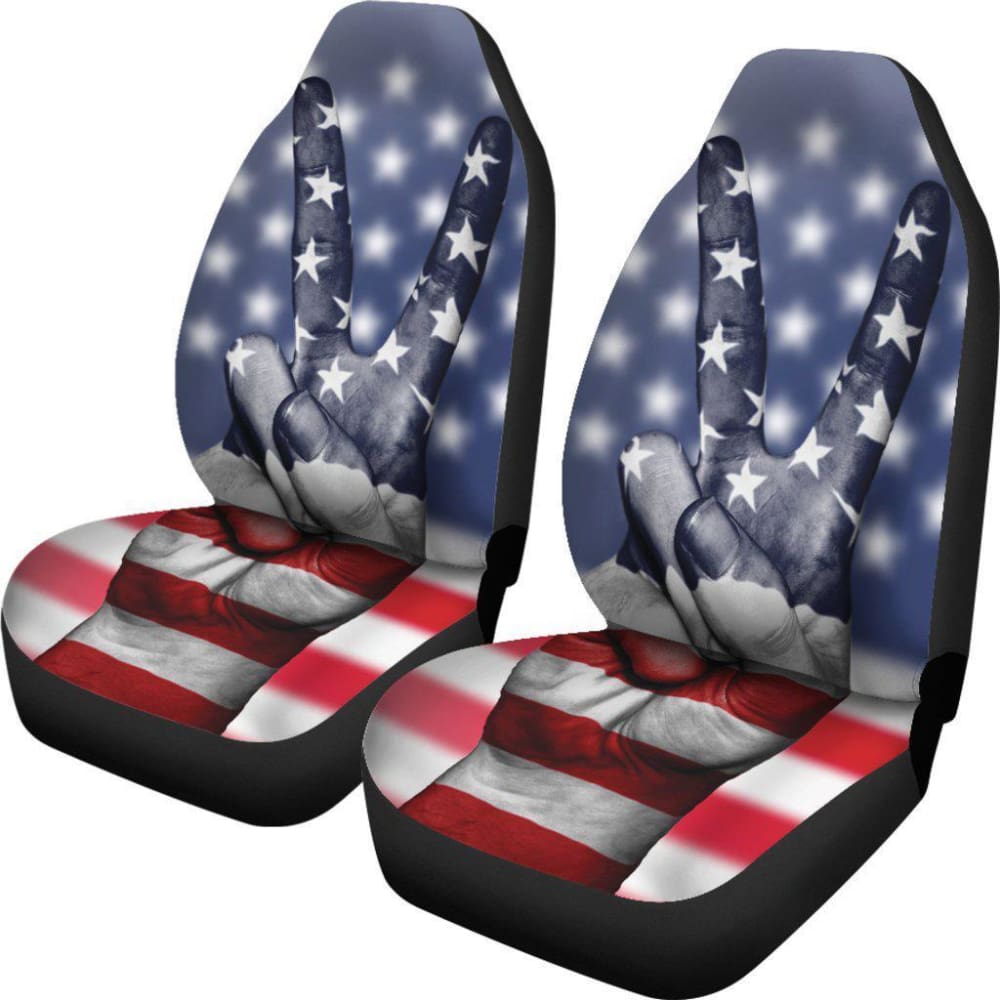 American Flag Car Seat Covers - Patriotic USA Design for Front & Back Seats - Durable & Comfortable for Trucks, SUVs, Sedans - Perfect for 4th of July, Veterans Day & Road Trips