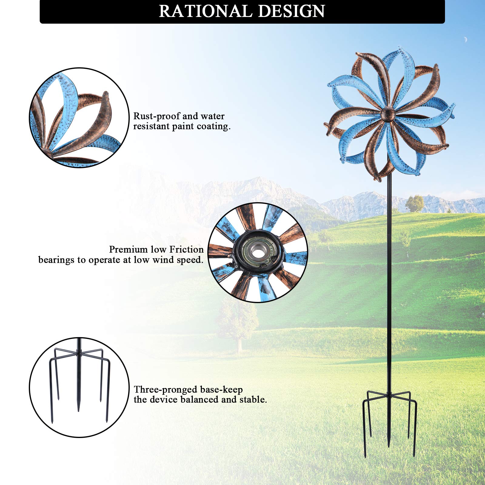 Premium Metal Leaf Wind Spinner for Outdoor Garden & Patio Decor