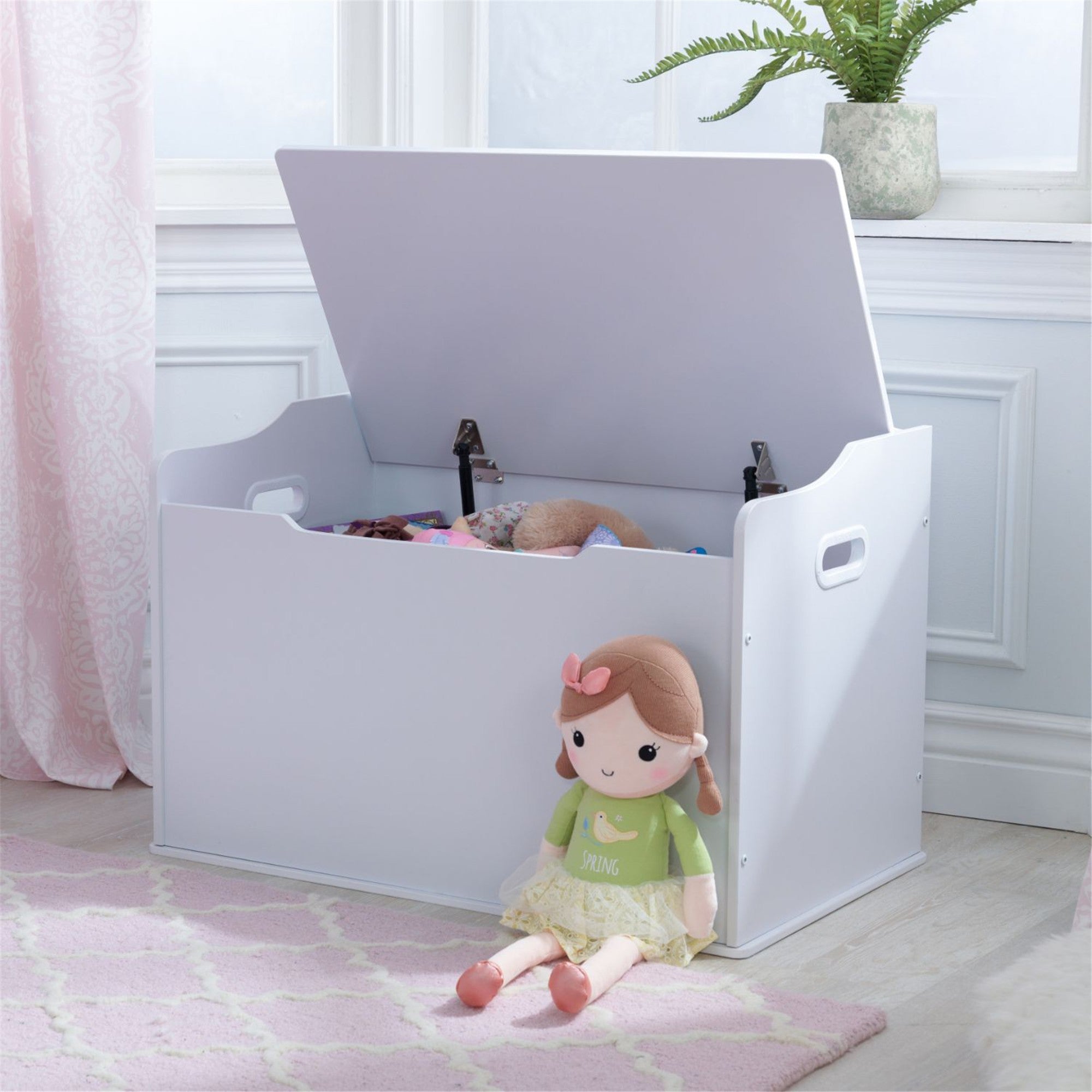KidKraft Austin Toy Storage Box - Wooden Kids Toy Organizer with Safety Hinges for Bedroom, Playroom & Nursery - Perfect for Storing Toys, Books & Blankets