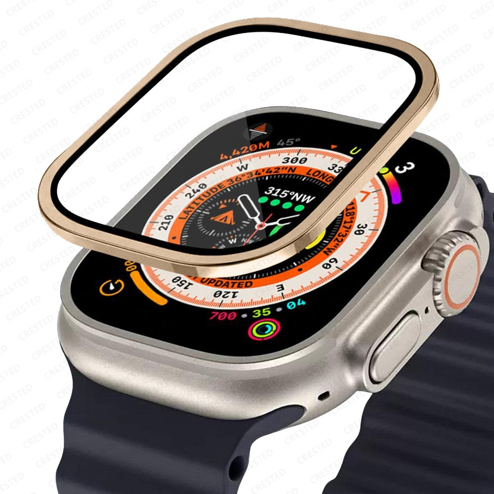 Premium Metal Bumper Case & Screen Protector for Apple Watch Ultra (49mm) - Shockproof & Scratch-Resistant for Outdoor Sports & Daily Wear