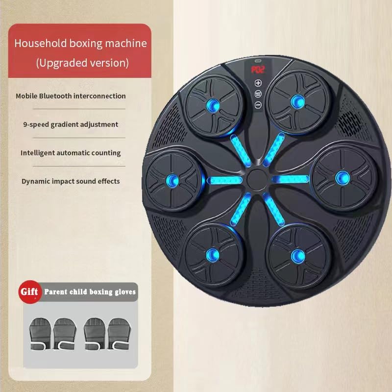 2025 Smart Boxing Machine with 2 Pairs of Gloves - Wall Mounted Home Gym Equipment for Cardio & Strength Training | Perfect for Home Workouts, Boxing Practice & Fitness Enthusiasts