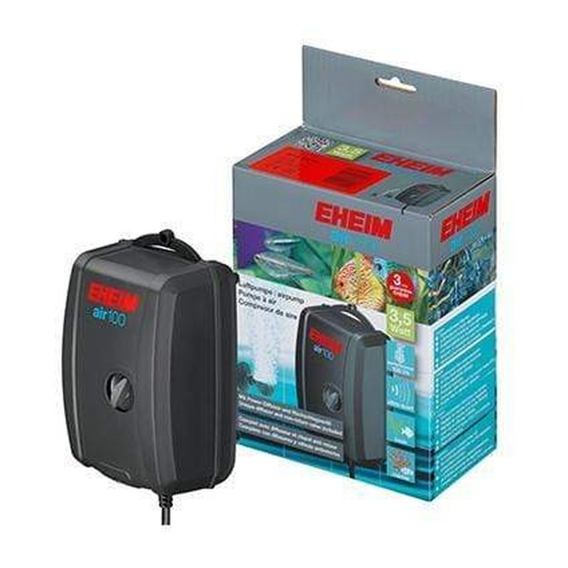 Eheim Air100 Adjustable Aquarium Air Pump 3701 (100L/h) - Quiet Oxygen Pump for Fish Tanks, Ponds & Hydroponics - Perfect for Home Aquariums, Aquatic Pets & Indoor Gardening