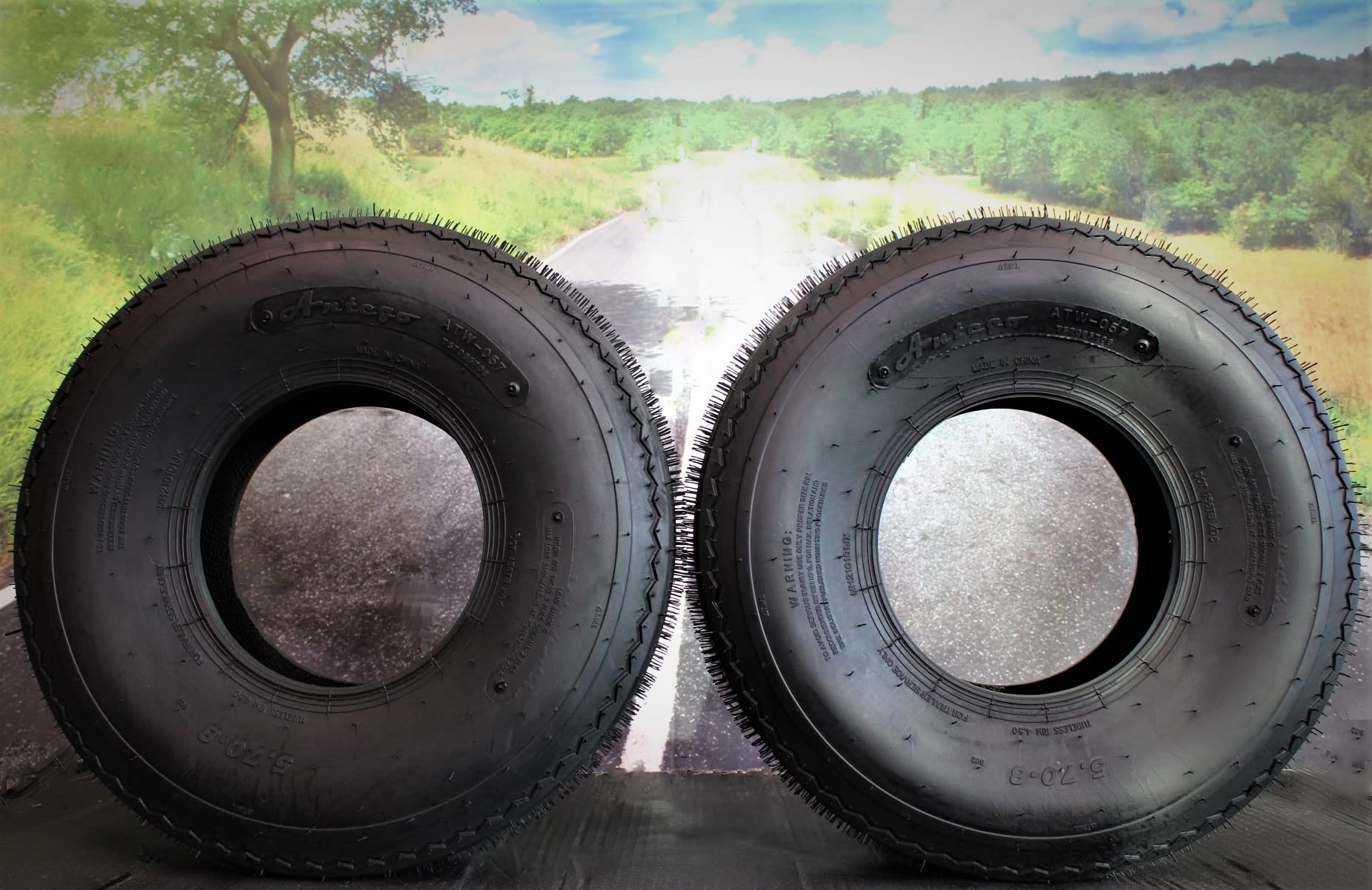 5.70-8 Trailer Tires Load Range C, 6-Ply (Set of 2) - Heavy Duty Replacement Tires for Utility Trailers, Boat Trailers & Small Cargo Trailers