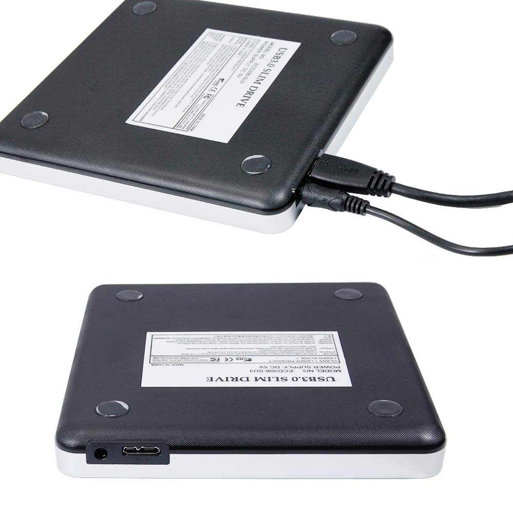 USB 3.0 External DVD CD Burner Drive - Portable Optical Drive for HP Envy Spectre X360 Laptops - Compatible with 360X/360/15/13/15t/13t Models (2018-2019) - 8X DVD±RW & 24X CD-R Recorder - Perfect for Home Office, Travel & Media Backup