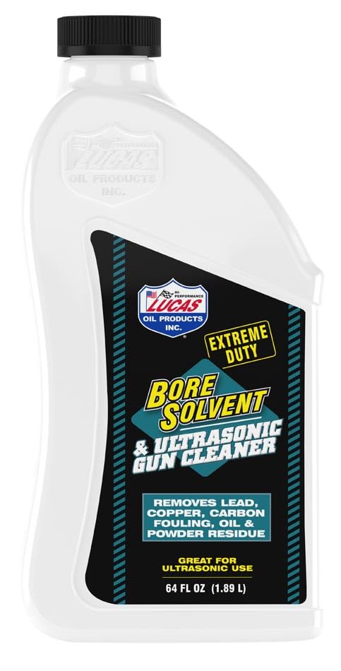 Lucas Oil 10909 Extreme Duty Bore Solvent & Ultrasonic Gun Cleaner - 64oz (6-Pack) | Firearm Cleaning Solution for Pistols, Rifles & Hunting Equipment | Professional Gun Maintenance & Protection