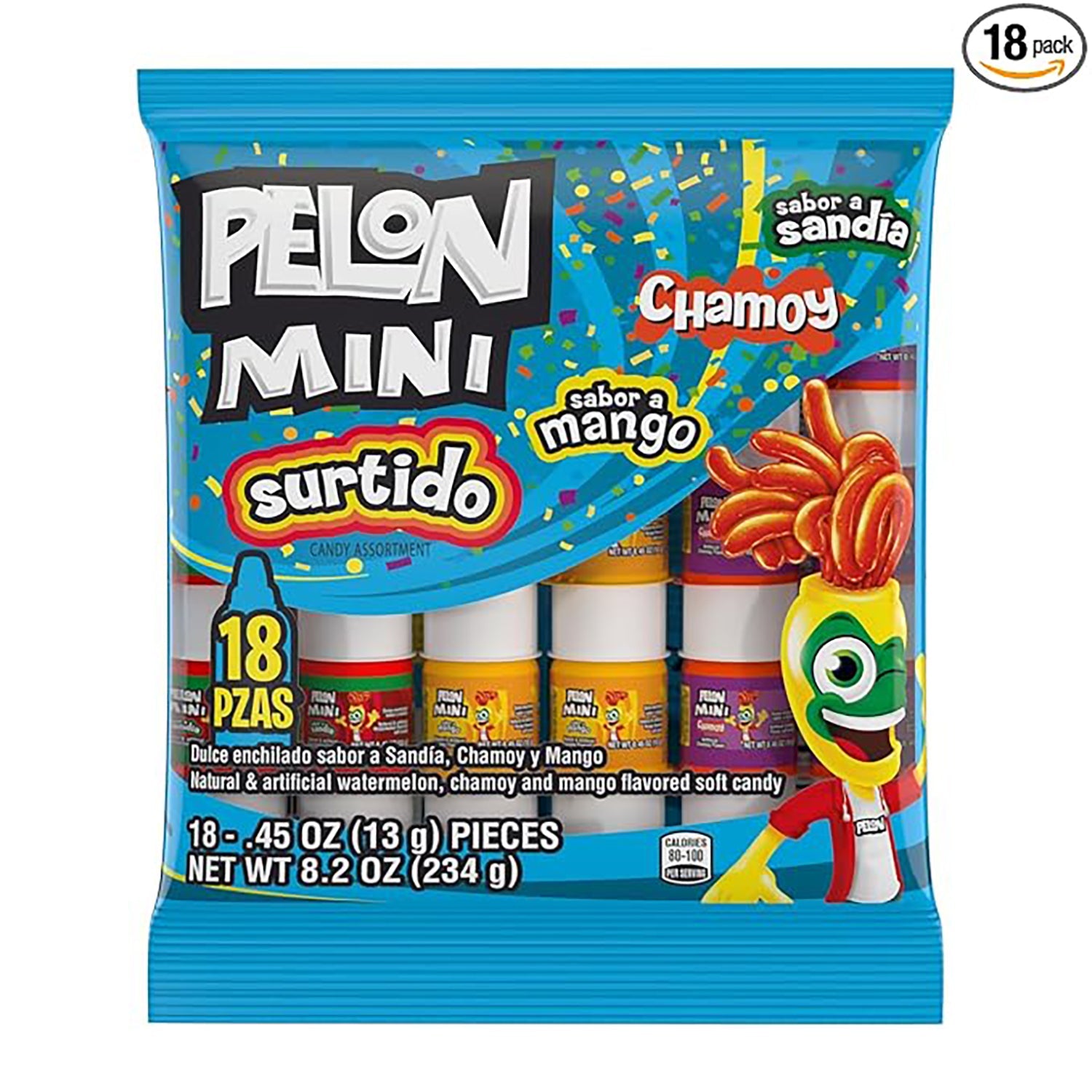 Lorena Pelon Mini Mix Mexican Candy | 18ct Bag | Sweet & Tangy Treats for Parties, Snacks & Gifts