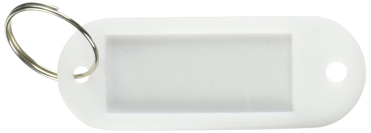 100 Pack White Luggage ID Tags with Key Rings - Durable Key Fobs for Travel, Suitcases, Backpacks & Gym Bags (Perfect for Airport Identification & Organization)