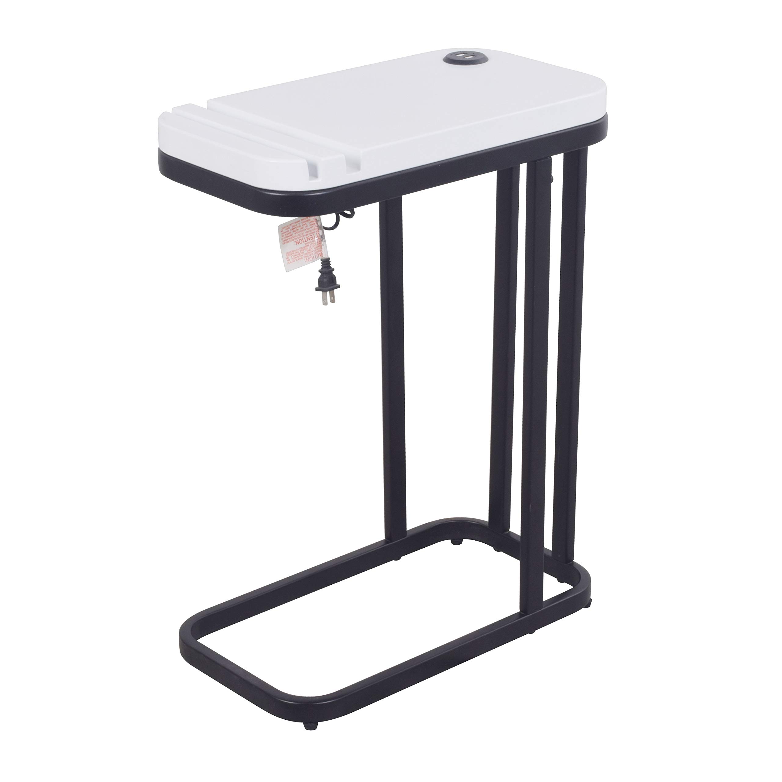 SeeTable - Multi-Purpose Side Table with Device Stand | 2 UL Certified USB Charging Ports & Cord Management | 18
