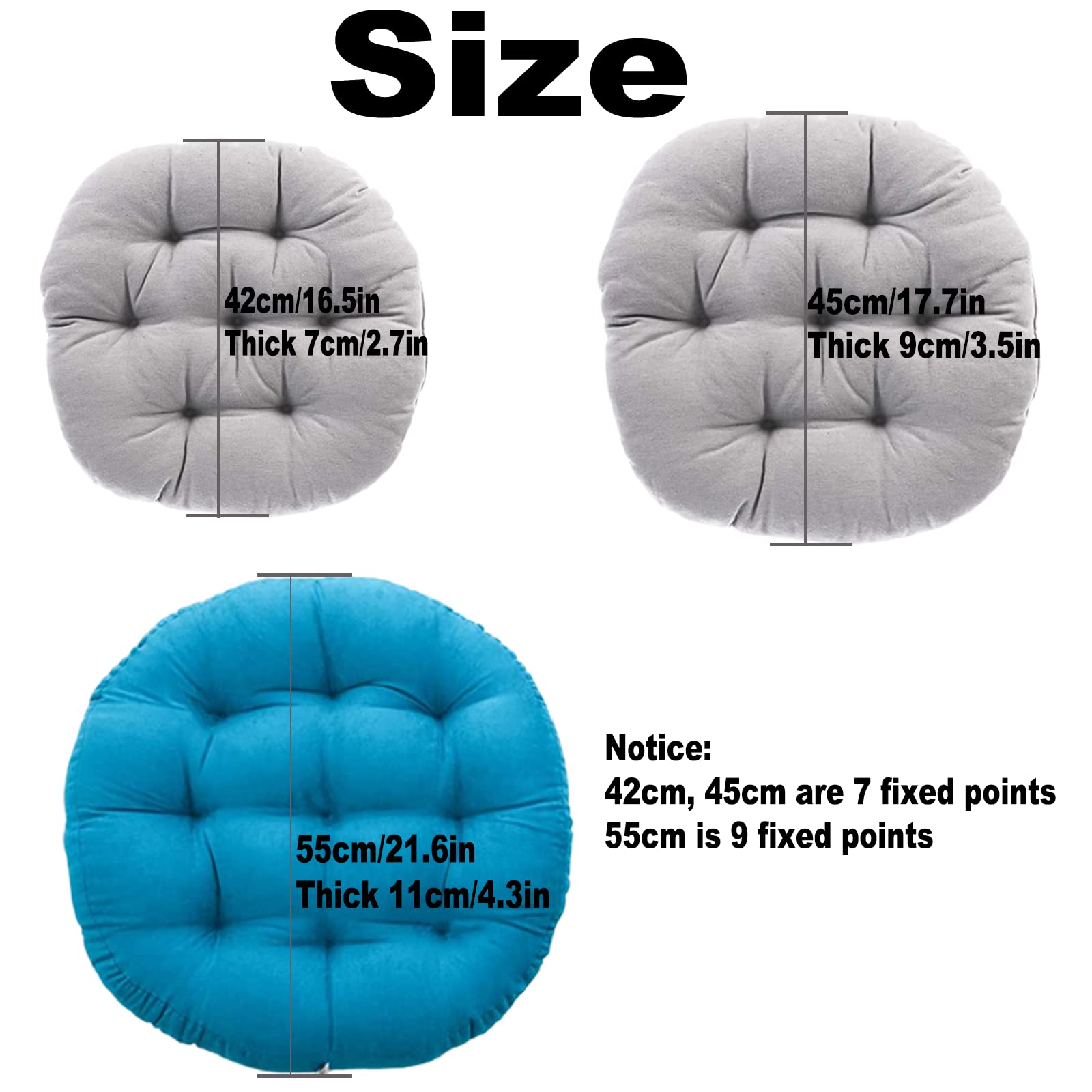 Premium Round Seat Cushions (Set of 2) - 18 Inch Soft Floor Pillows for Indoor & Outdoor Use - Perfect for Living Room, Dining Room, Office, Patio & Garden Decor - Purple Home Accent Pillows (45cm)