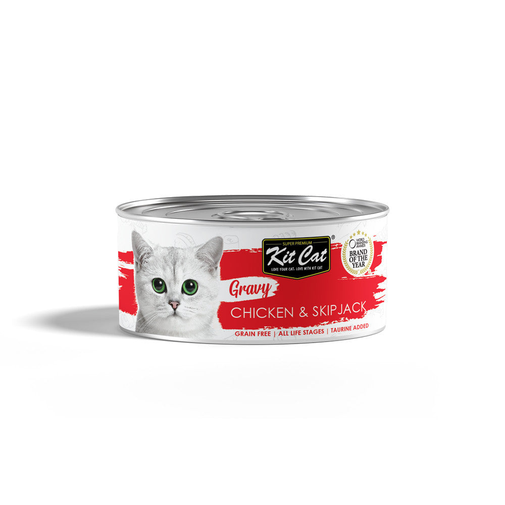 Kit Cat Gravy Wet Cat Food - 70g Can - Delicious & Nutritious Meal for Adult Cats - Perfect for Indoor & Outdoor Cats - High Protein & Taurine for Healthy Growth