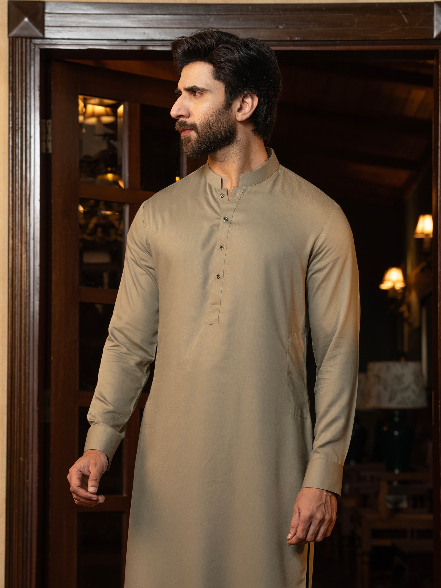 Blended Burberry Grullo Kurta Trouser by J. Junaid Jamshed - Premium Cotton Blend Traditional Pakistani Pants for Men - Perfect for Eid, Weddings & Cultural Events