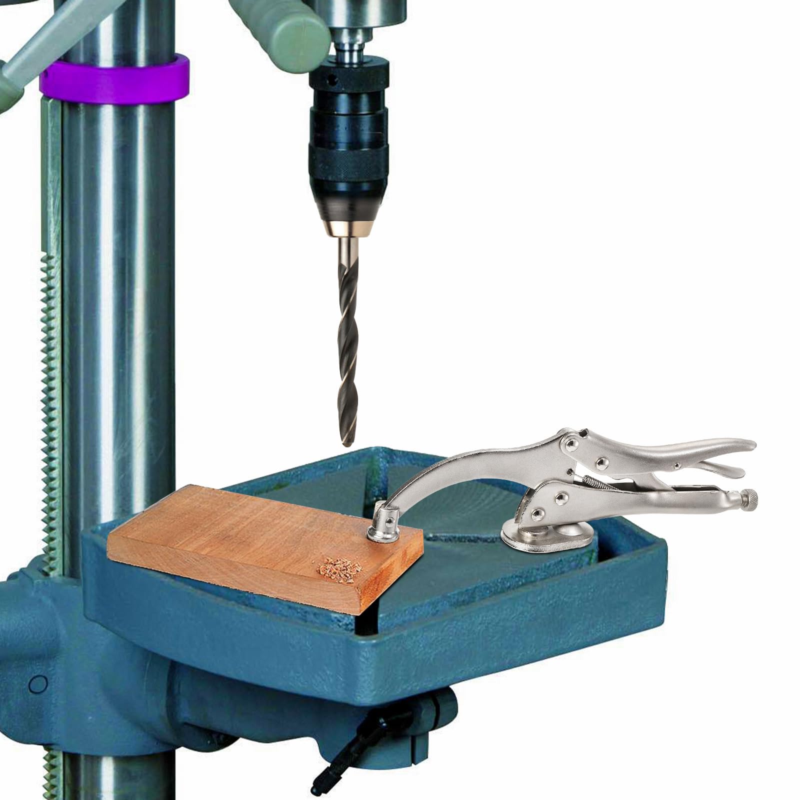 Elsjoy 2 Pack 9 Inch Heavy-Duty Drill Press Clamp - Locking Fix Clamp for Welding Table & Woodworking - Secure Workpiece for Drilling, Milling & DIY Projects