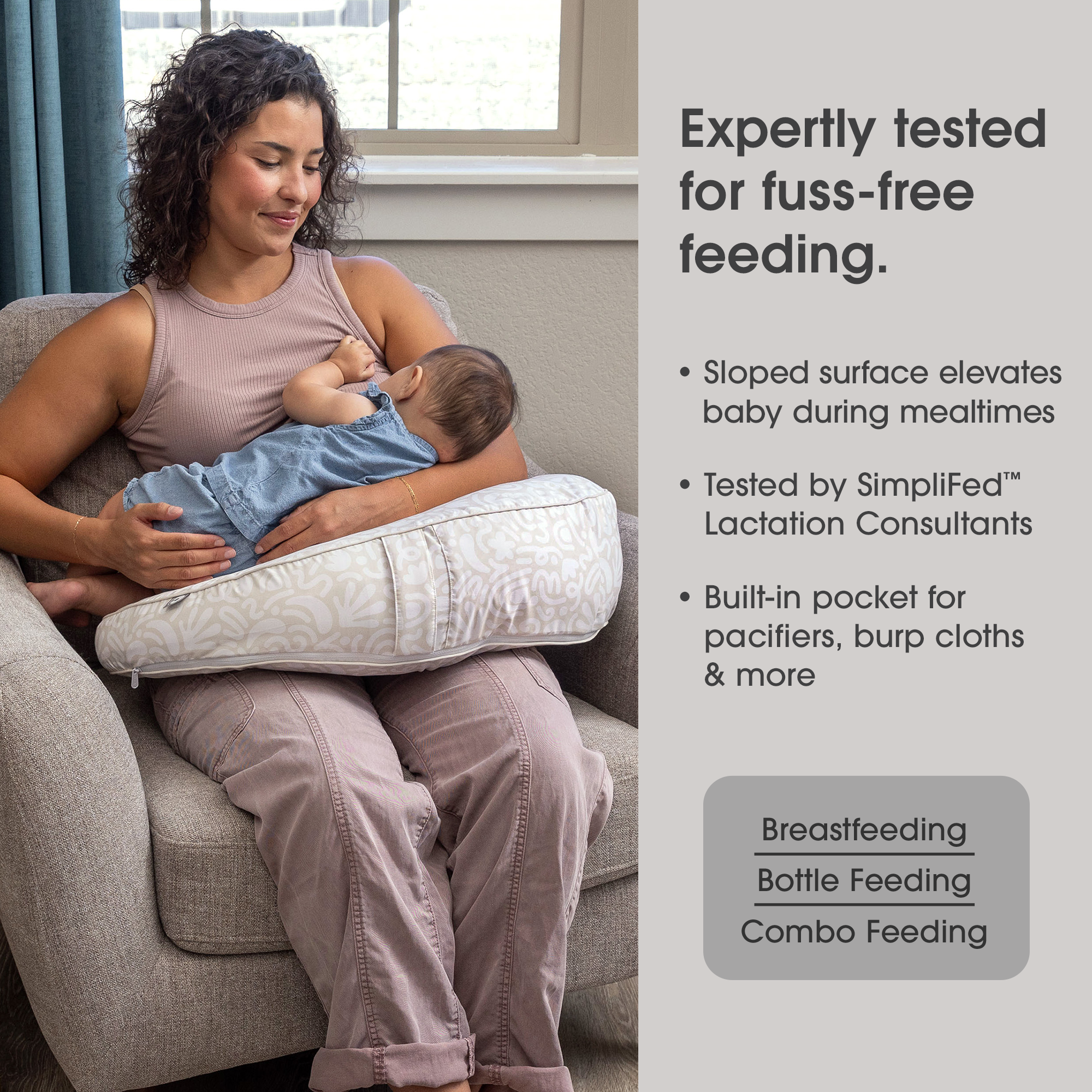 Boppy Uplift™ Nursing Pillow - Comfortable Breastfeeding Support for New Moms - Perfect for Nursing, Bottle Feeding & Tummy Time