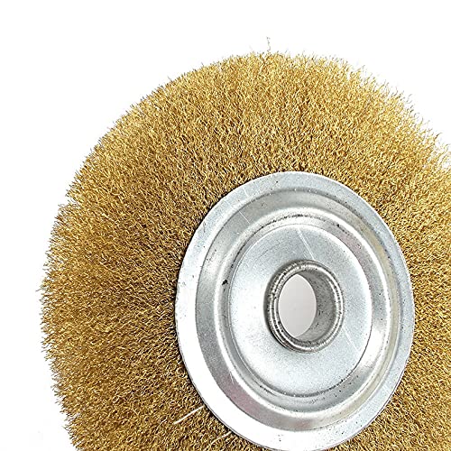 5 Inch 125mm Pure Copper Wire Wheel Brush - Heavy Duty Brass Polishing Brush for Bench Grinder, Metal Cleaning & Polishing - Perfect for Automotive, DIY Metalwork & Rust Removal