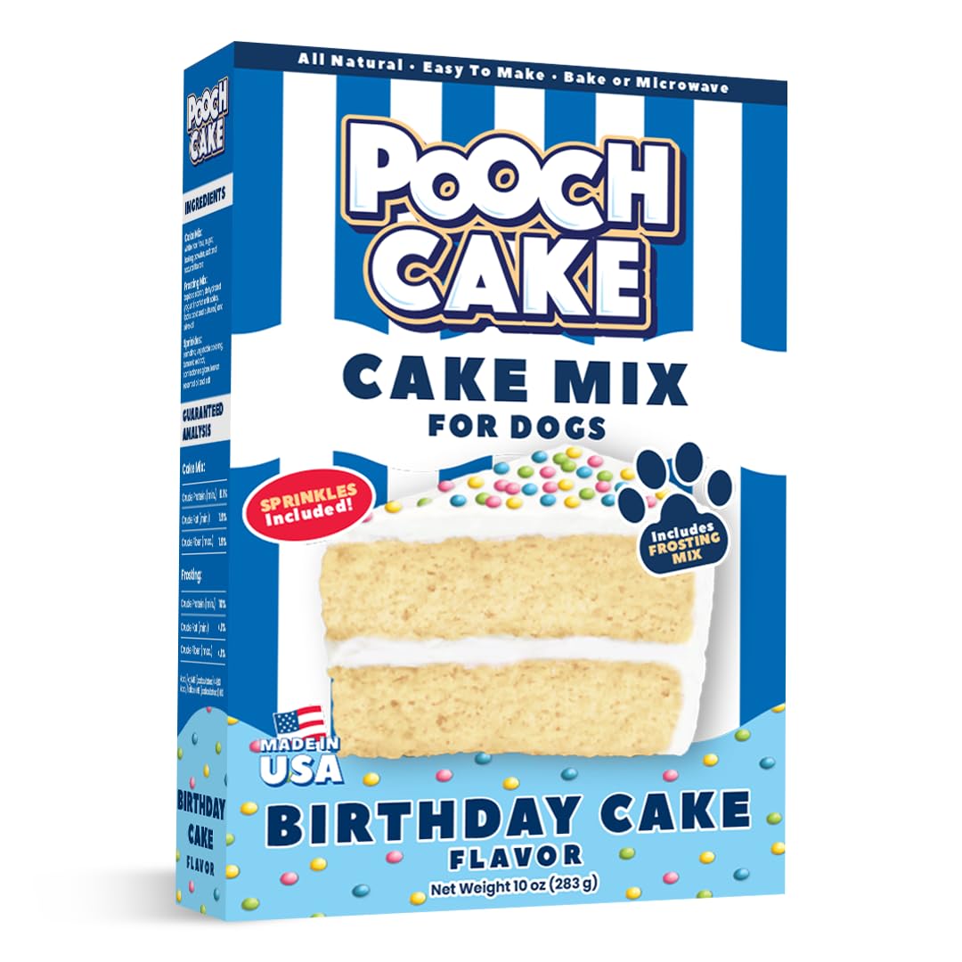 Pooch Cake Dog Birthday Cake Mix - Birthday Cake Flavor with Sprinkles | Healthy Homemade Dog Treat for Birthday Parties & Special Occasions | Perfect for Small & Large Dogs