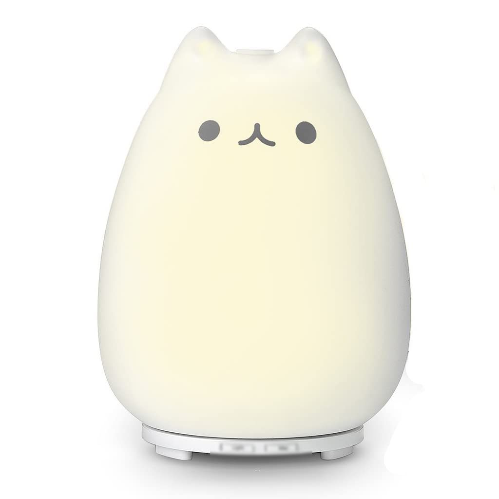 Cute Cat Humidifier & Aroma Diffuser with Night Light - Ultrasonic, Silent, Perfect Gift for Girlfriend - Ideal for Home, Bedroom, Office & Yoga Relaxation