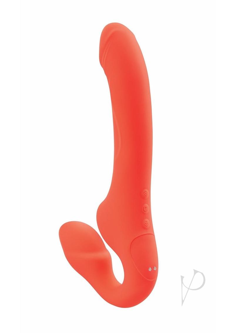 Bodywand I.D. Access Rechargeable Silicone Strapless Strap-On Harness - Coral Pink | Hands-Free Adult Toy for Couples & Solo Play | Perfect for Intimate Bonding & Role Play Scenes