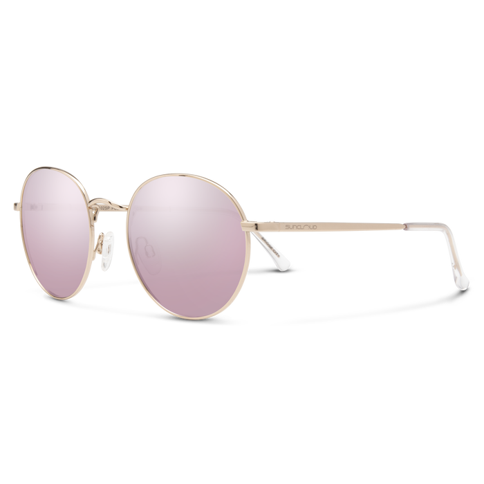 Bridge City Rose Gold Polarized Sunglasses with Pink Gold Mirror Lens - Stylish UV Protection for Outdoor Activities, Driving, and Beach Vacations