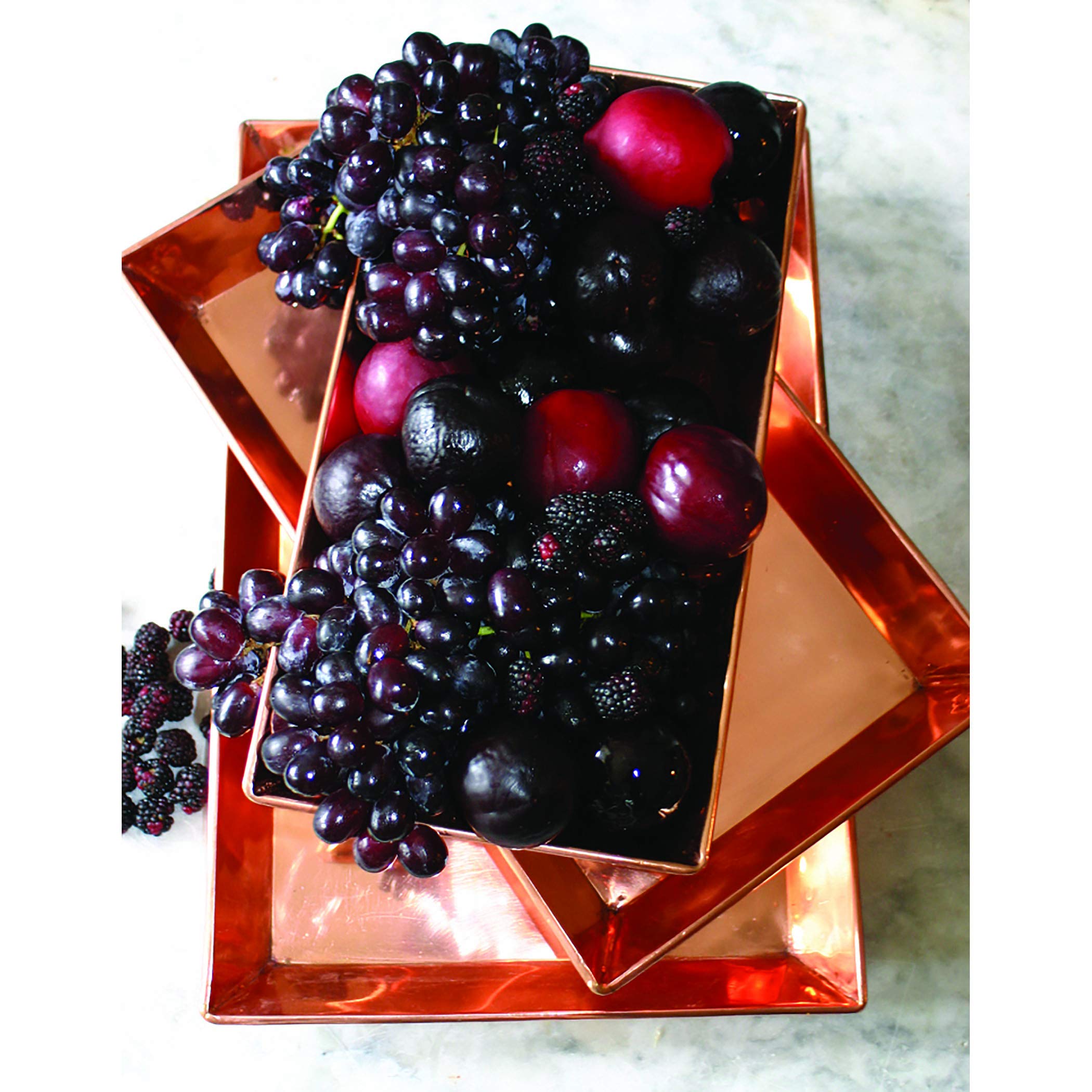 Elk Lighting COPTRAY001/S3 Copper Serving Tray - Elegant Multi-Purpose Decorative Tray for Dining, Kitchen, Coffee Table & Home Decor